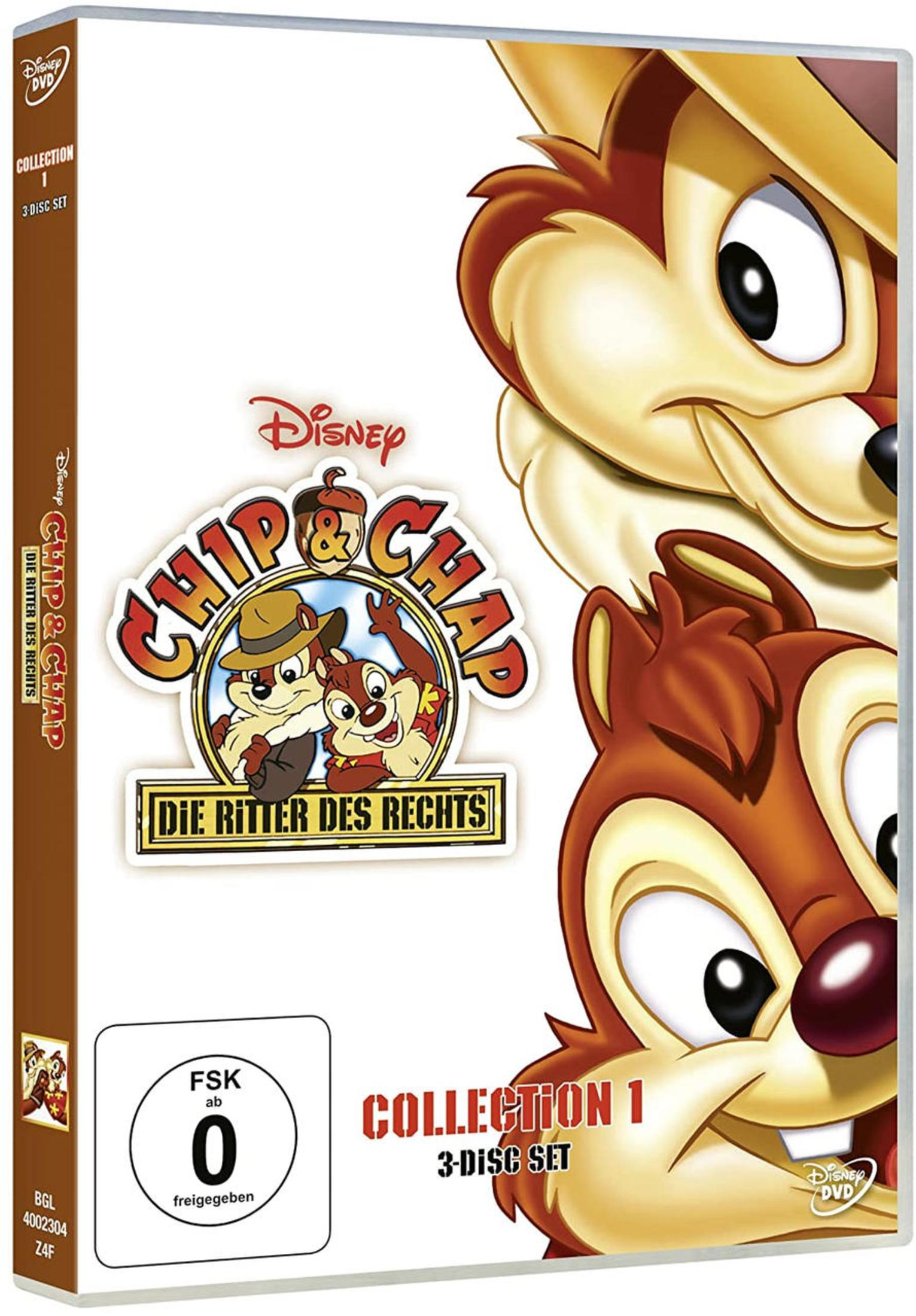 DVD-Cover von Chip und Chap Die Ritter des Rechts Collection 1 mit den zwei Eichhörnchen.