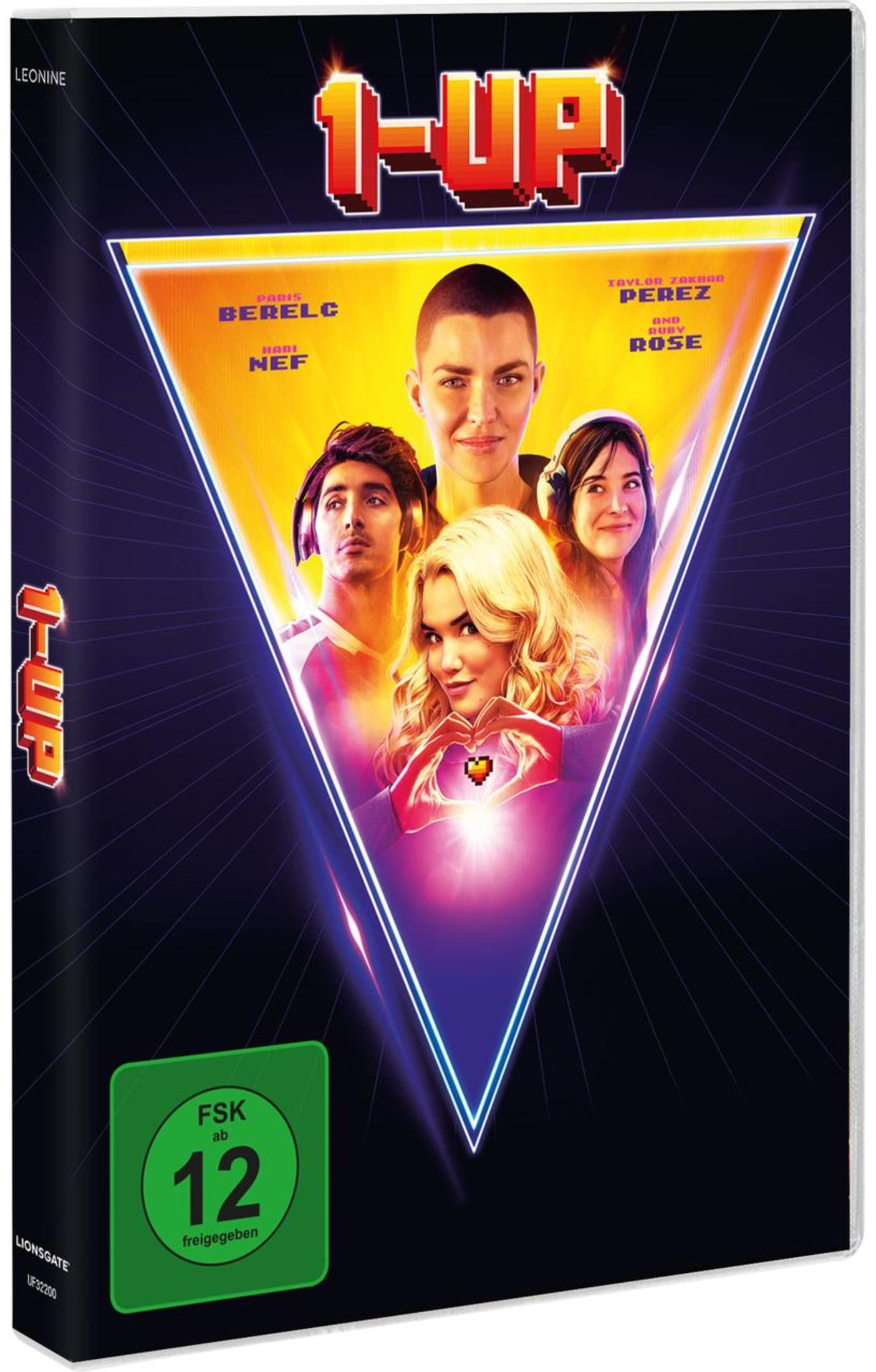 Filmcover von 1-Up mit vier Personen in einem leuchtenden Dreieck.