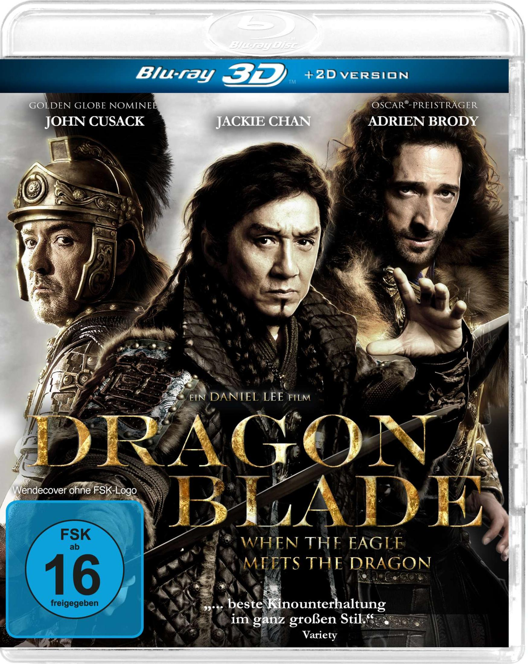Blu-ray-Cover von Dragon Blade mit John Cusack, Jackie Chan und Adrien Brody.
