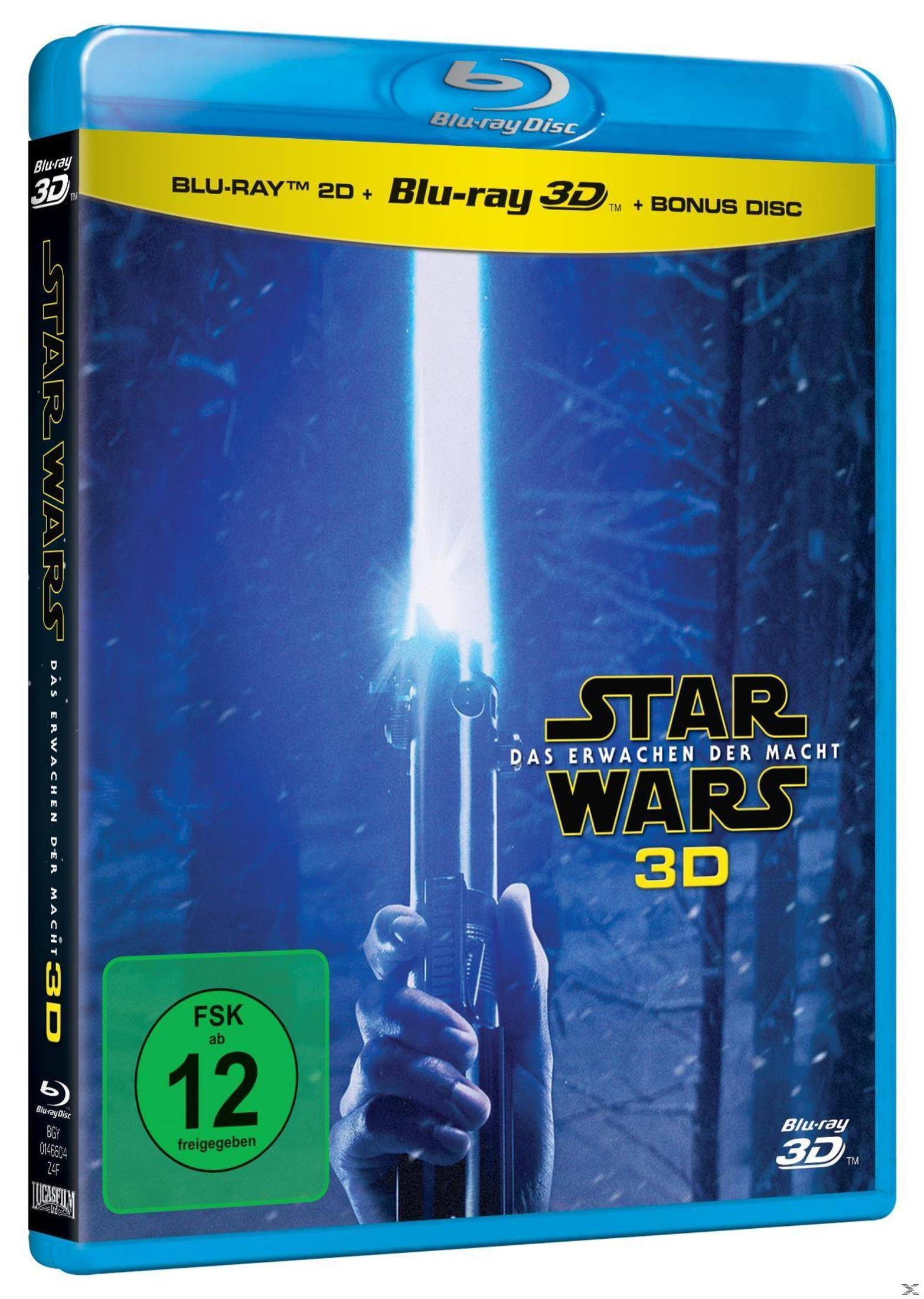 Star Wars Das Erwachen der Macht 3D Blu-ray Hülle mit leuchtendem blauen Lichtschwert.