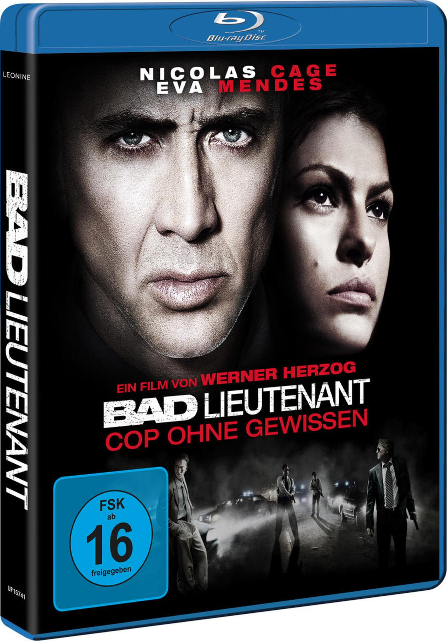 Blu-ray-Hülle des Films "Bad Lieutenant" mit Nicolas Cage und Eva Mendes, FSK 16.