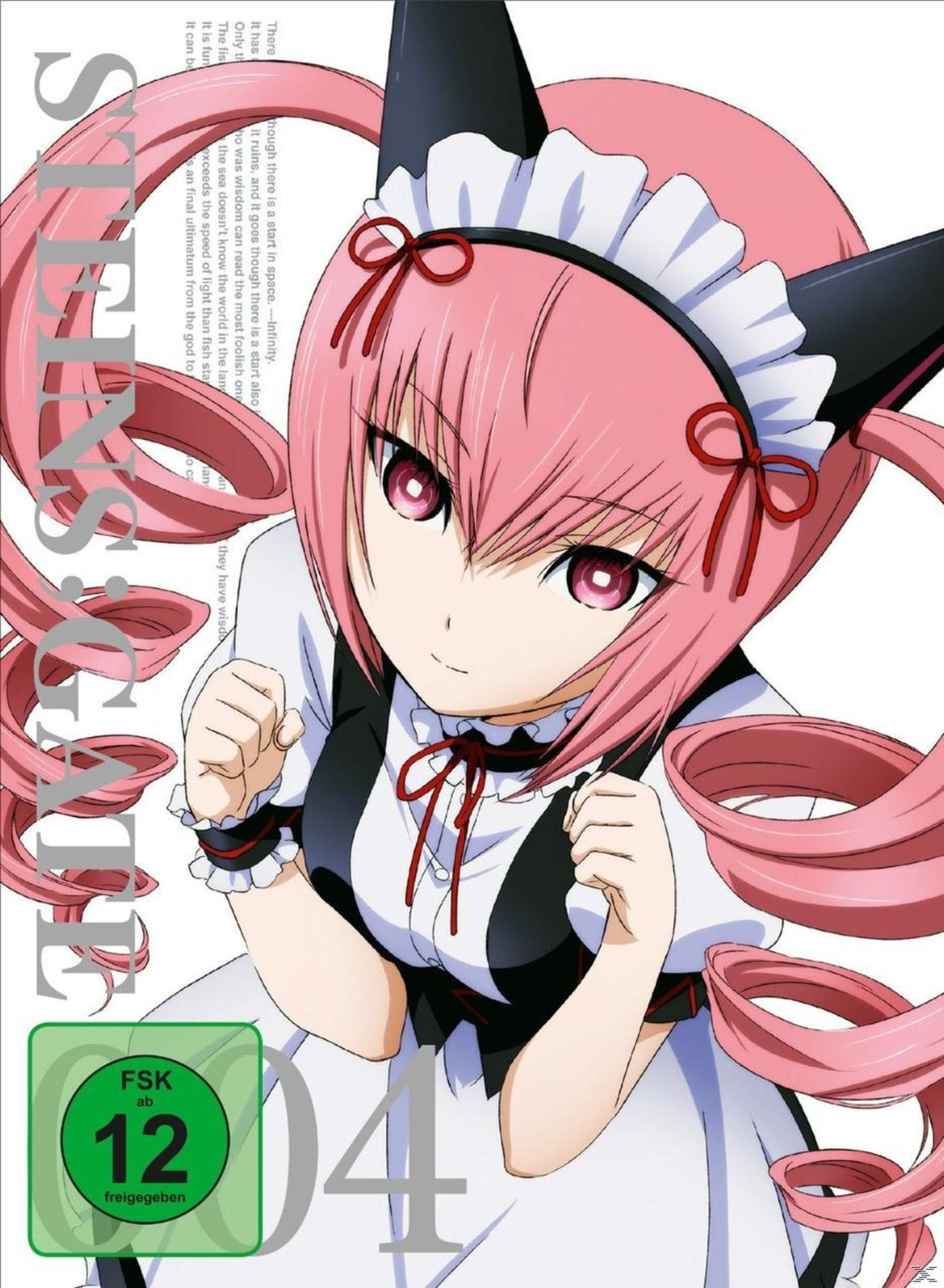 Anime-Mädchen mit pinken Haaren, Katzenohren und Maisschürze, die eine niedliche Pose macht.