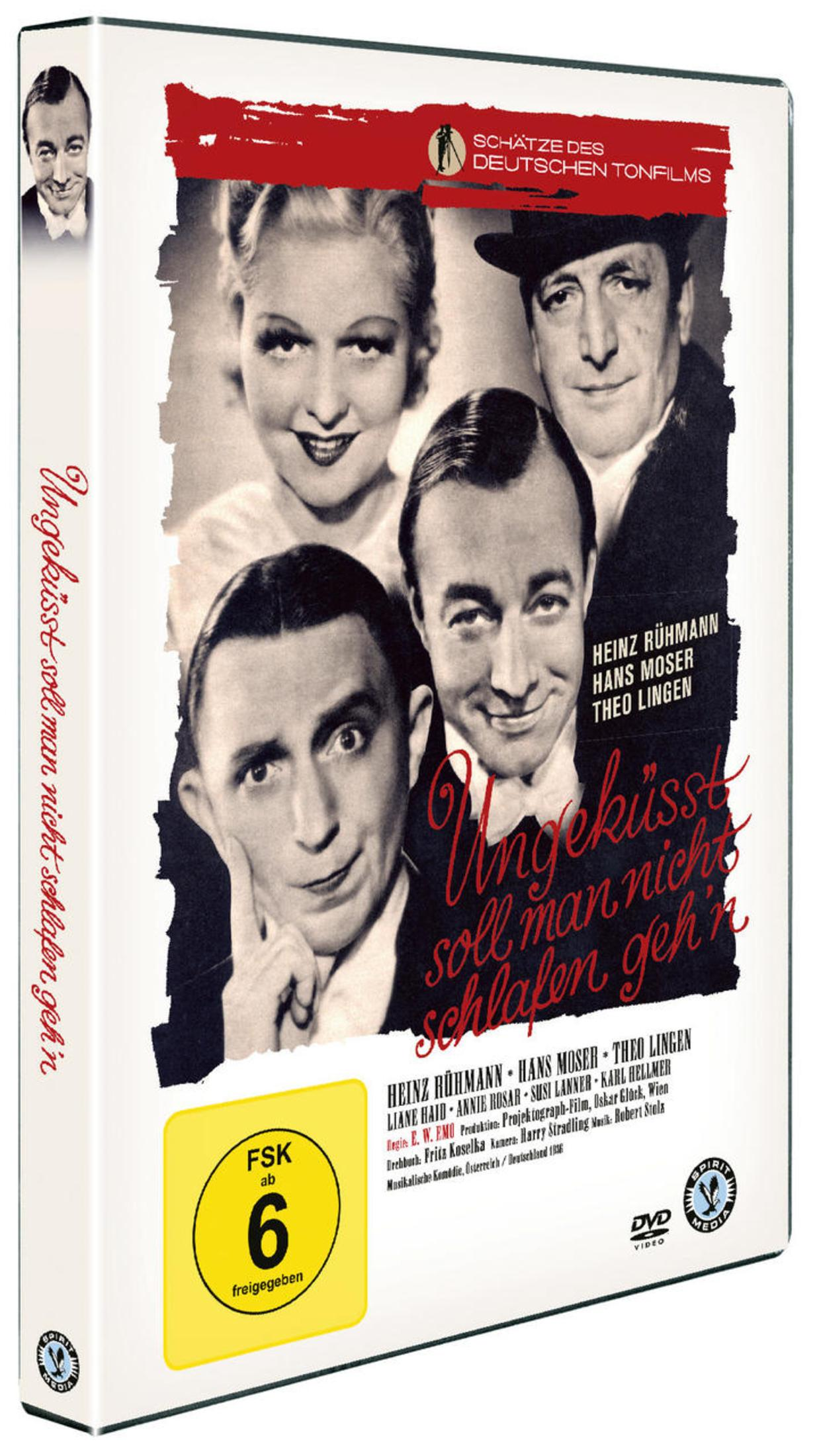 DVD-Cover des Films "Ungeküsst soll man nicht schlafen geh'n" mit vier historischen Schauspielern.