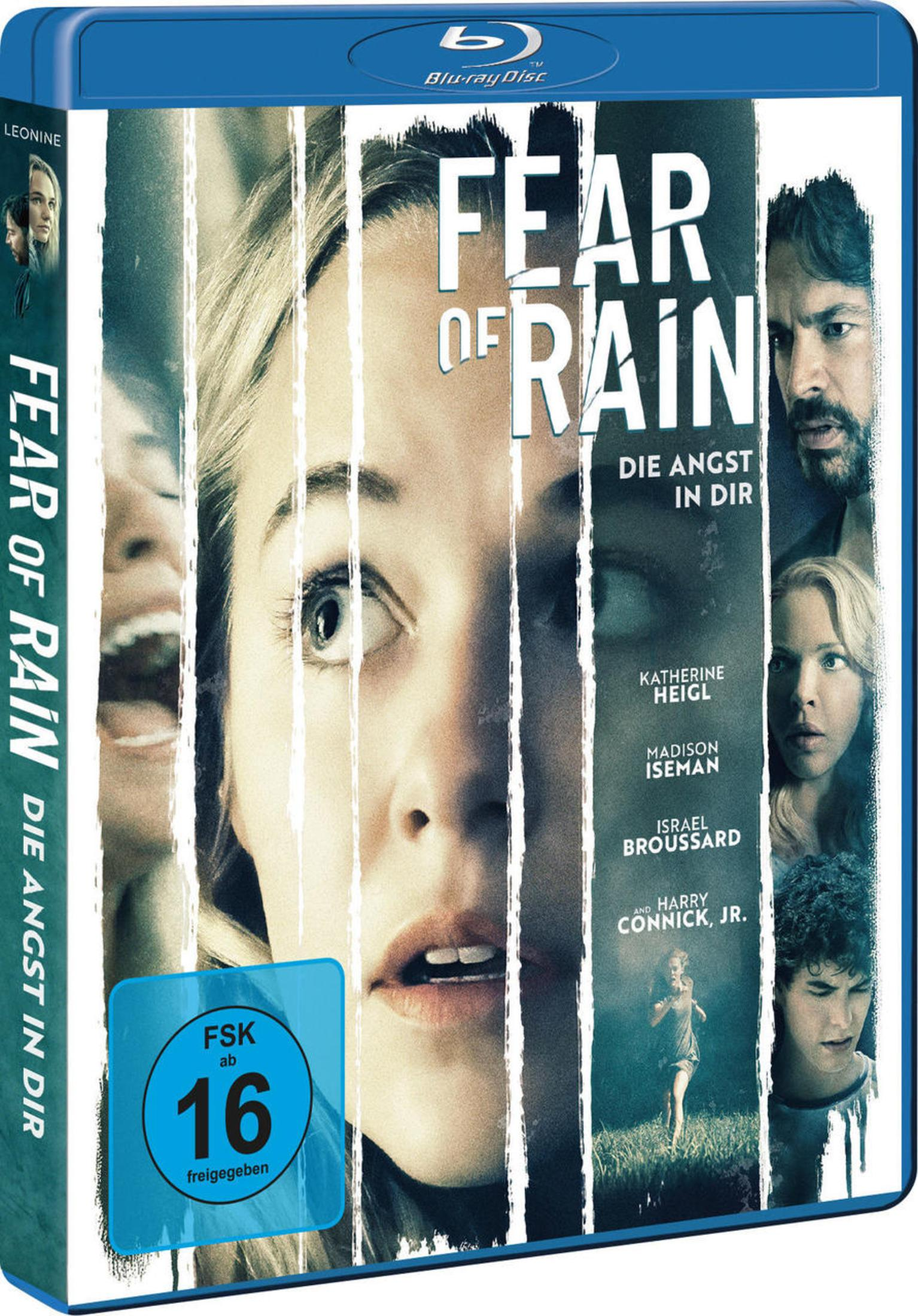 Fear of Rain Blu-ray Cover mit ängstlichen Gesichtern, Namen der Besetzung und FSK-16-Logo.