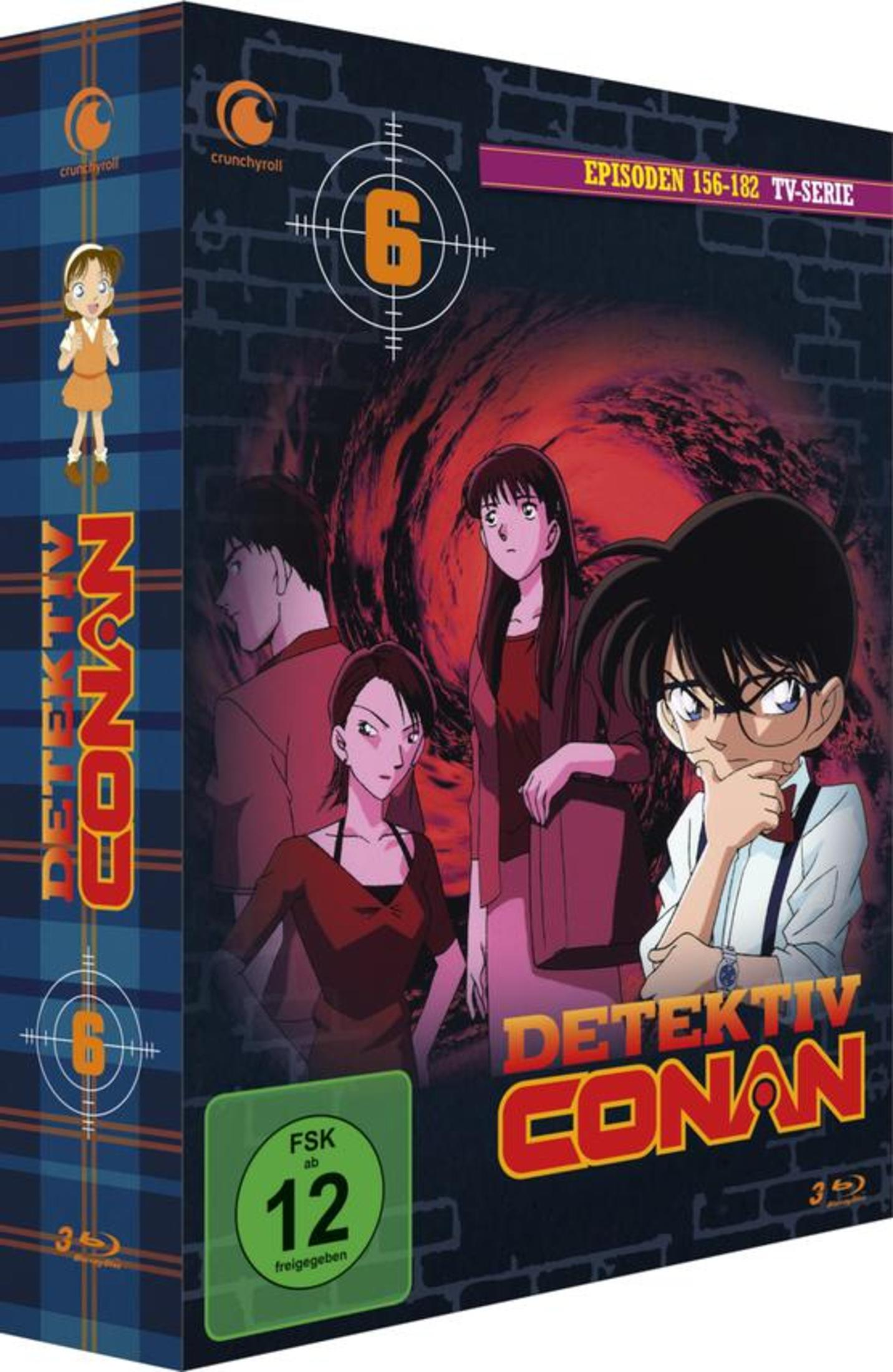 Detektiv Conan Vol. 6 Blu-ray-Hülle mit Charakteren vor dunklem Hintergrund.