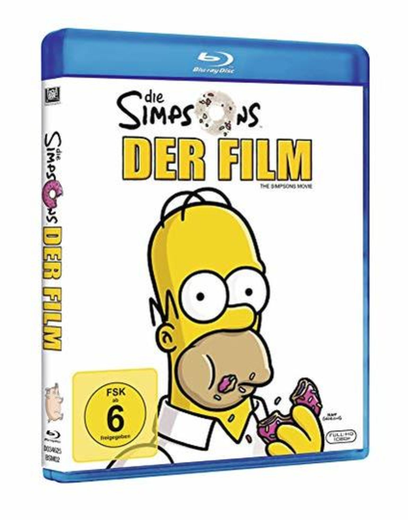 Die Simpsons Der Film Blu-ray-Hülle mit Homer Simpson, der einen rosa Donut isst.