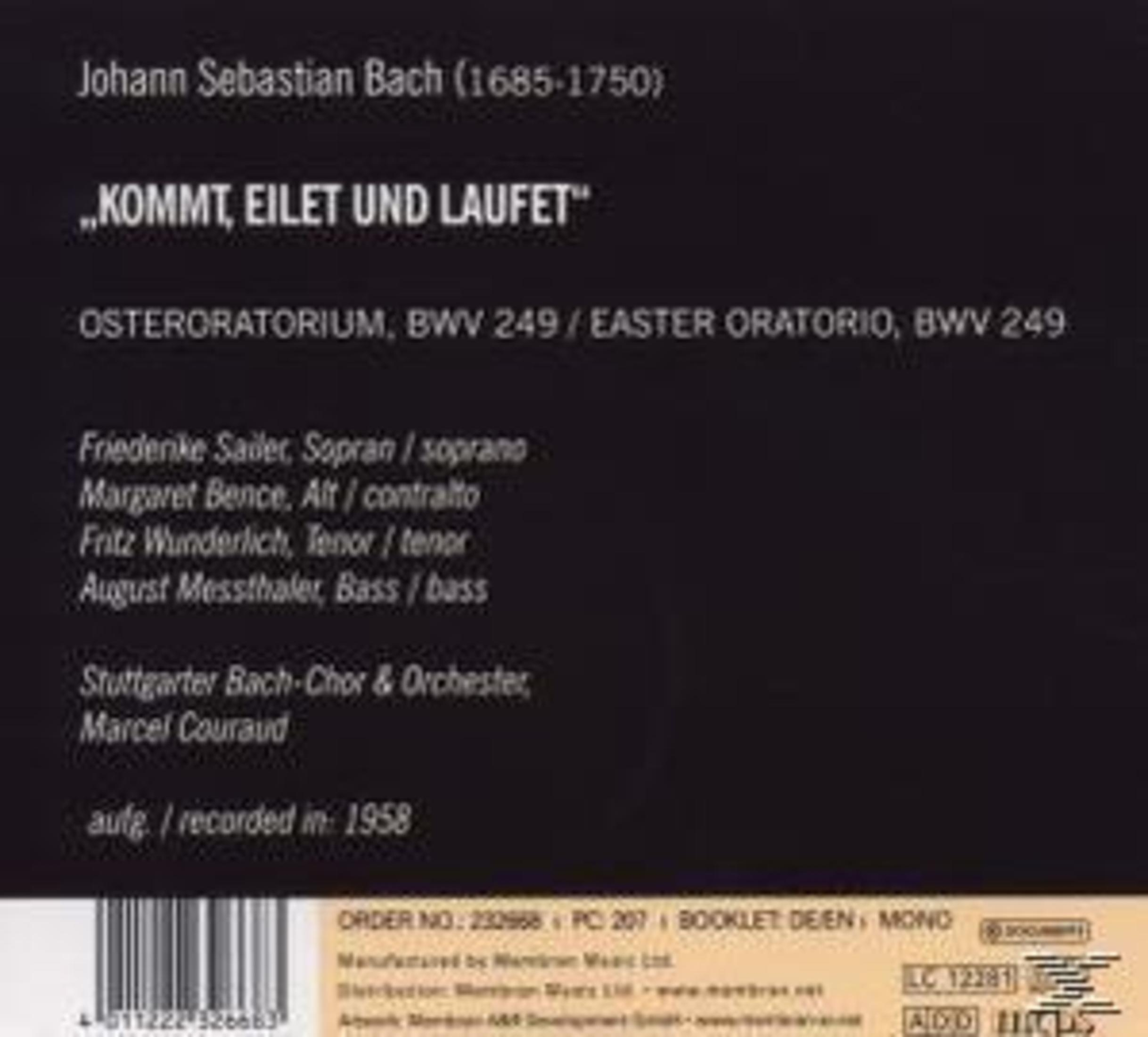 Rückseite der CD von Johann Sebastian Bachs Osteroratorium mit Trackdetails, Mitwirkenden und Barcode.