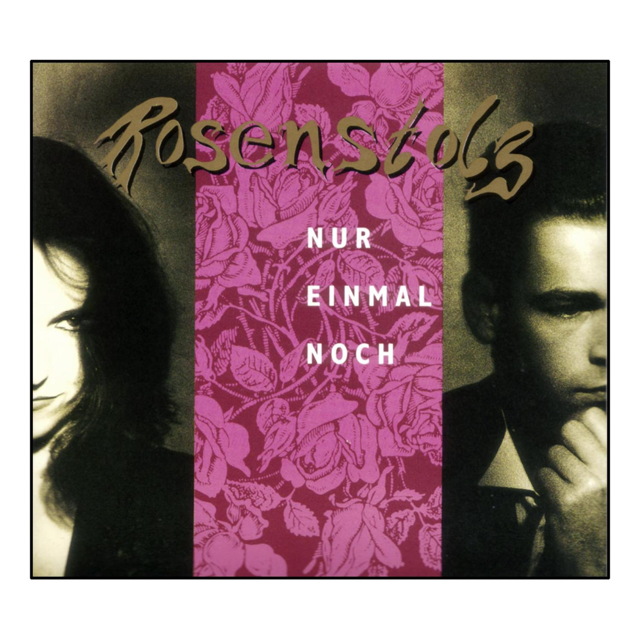 Albumcover mit einem Mann und einer Frau, getrennt durch ein pinkes Rosenmuster und dem Schriftzug Rosenstolz.