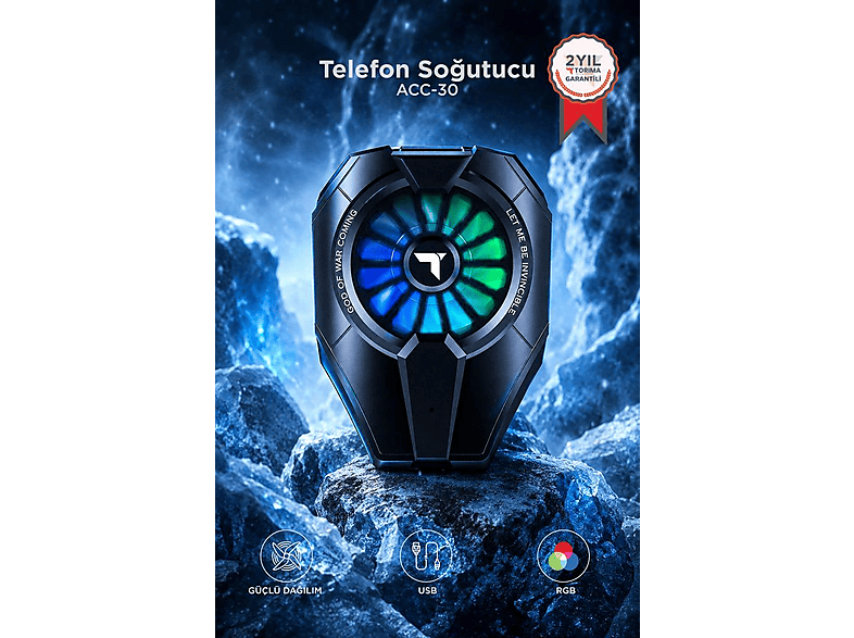 TORIMA Kablolu Cep Telefon Soğutucu Oyuncu ACC30 Radyatör Soğutma Fanı Siyah