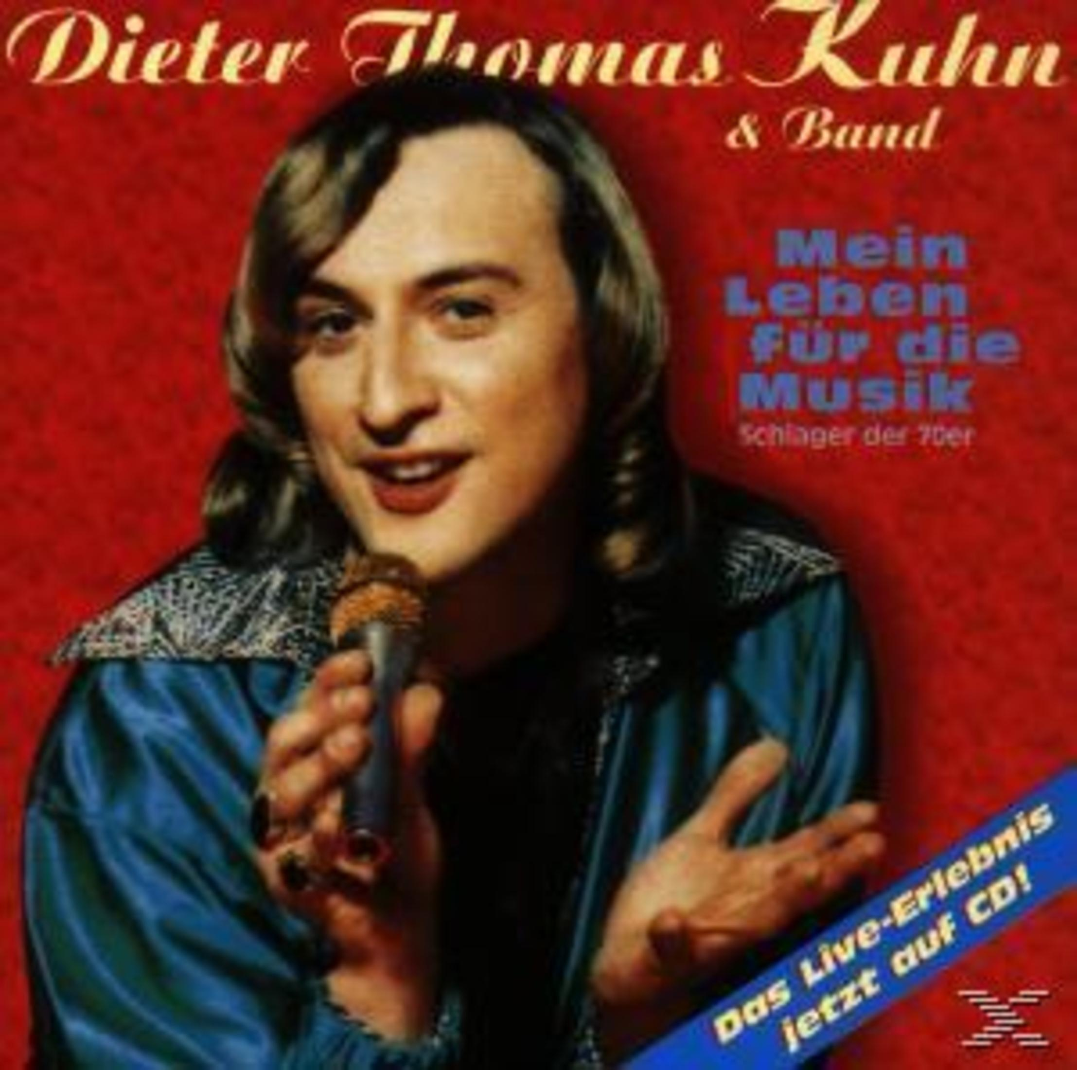 Dieter Thomas Kuhn hält ein Mikrofon vor rotem Hintergrund, Text auf dem Cover.