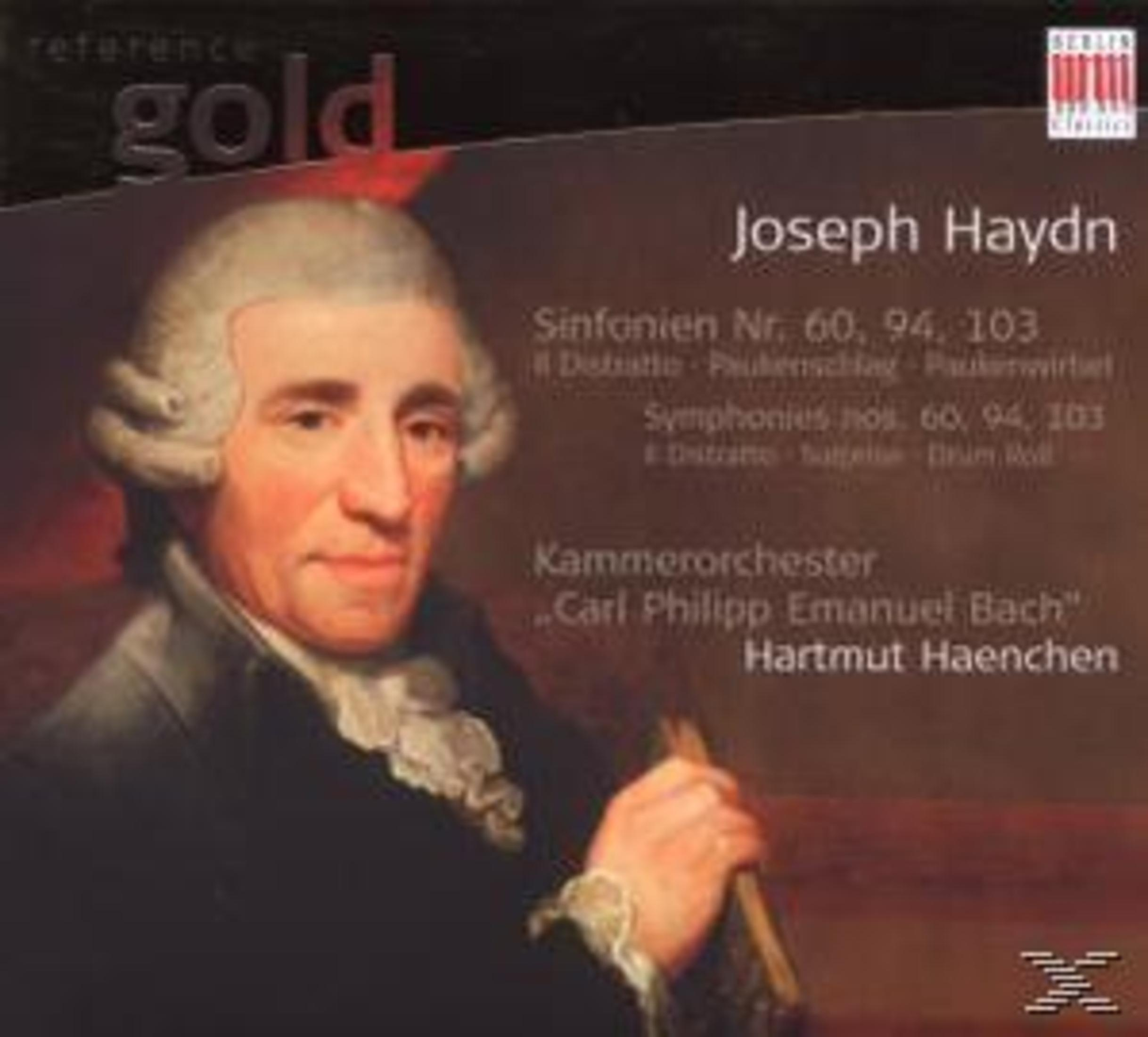 Albumcover mit einem Porträt von Joseph Haydn und Text über seine Sinfonien.