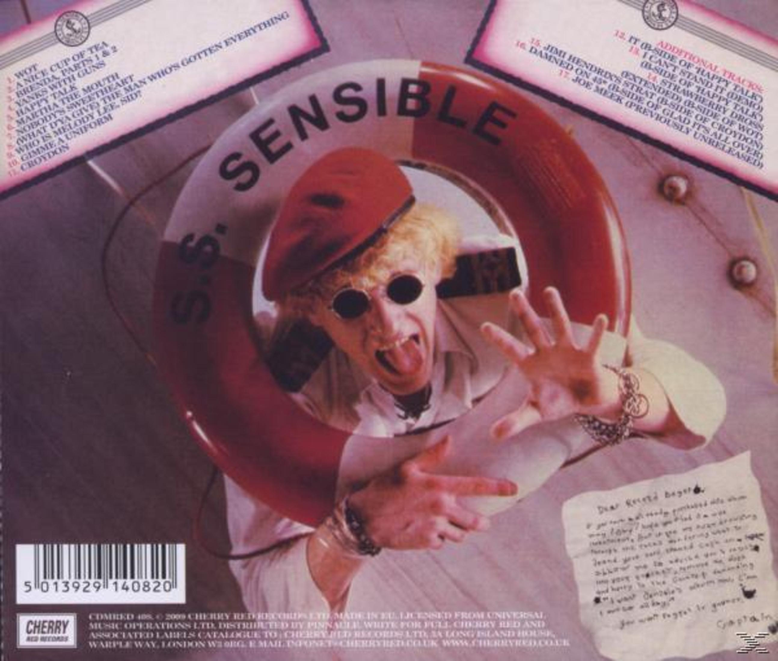 Ein blondgelockter Mann mit Sonnenbrille und roter Mütze schaut aus einem Rettungsring, mit Tracklist und Barcode.