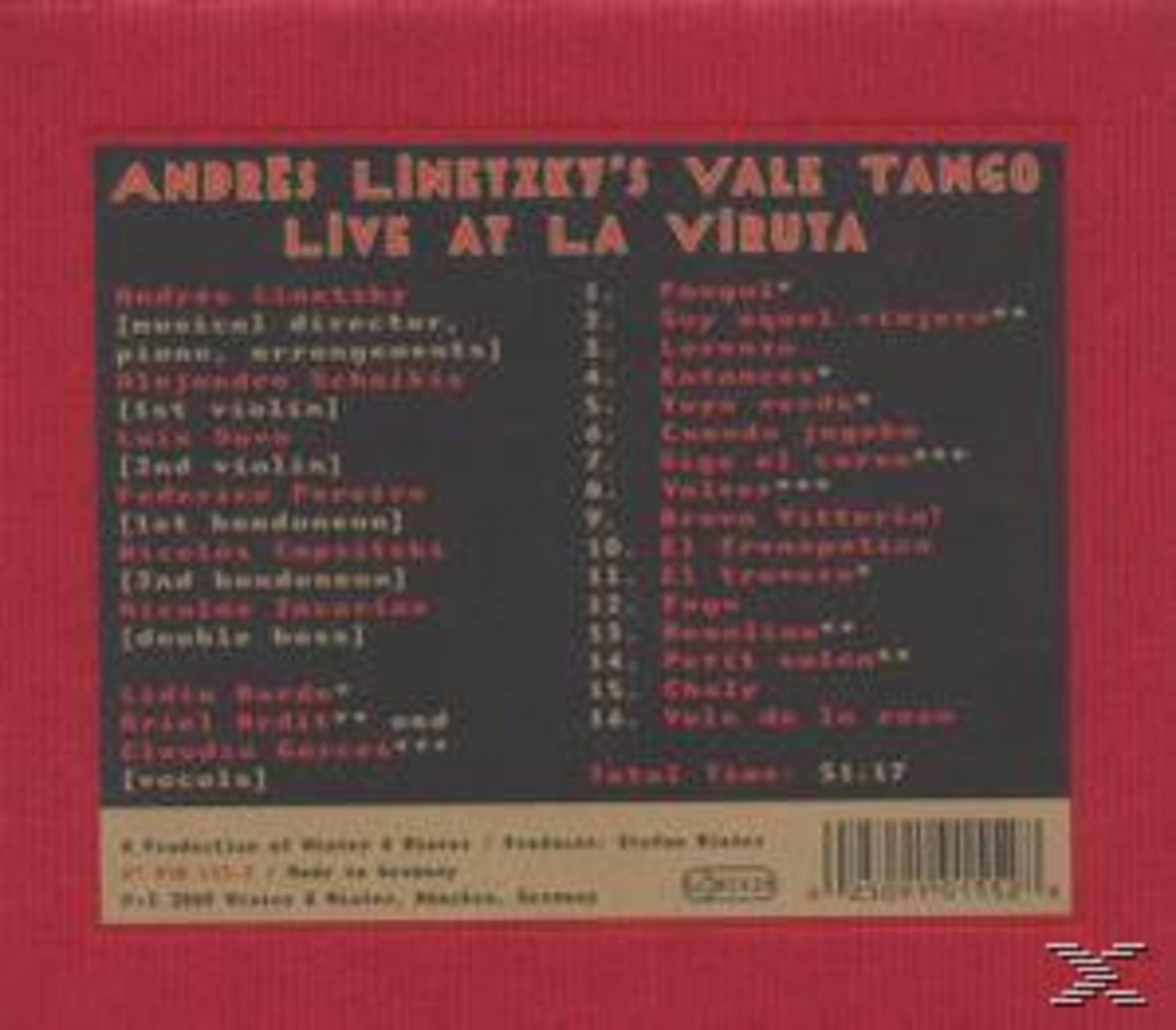 Rückseite einer CD-Hülle mit rotem Rand und Tracklist für Andres Linetzky's Vale Tango.