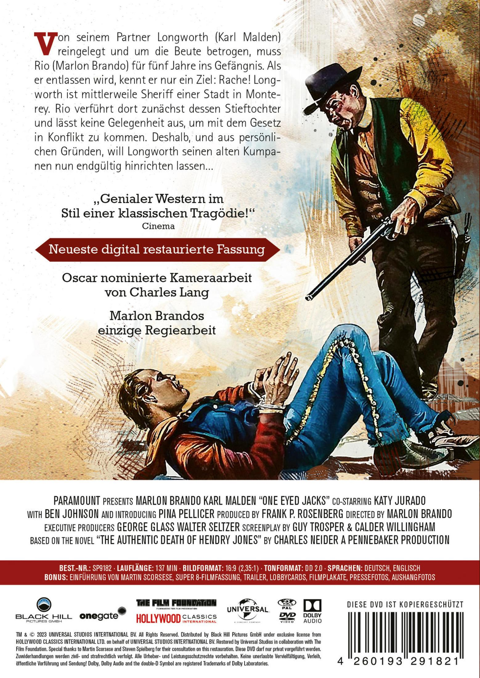 Western-DVD-Cover zeigt stehenden bewaffneten Mann und liegenden Mann mit Text.