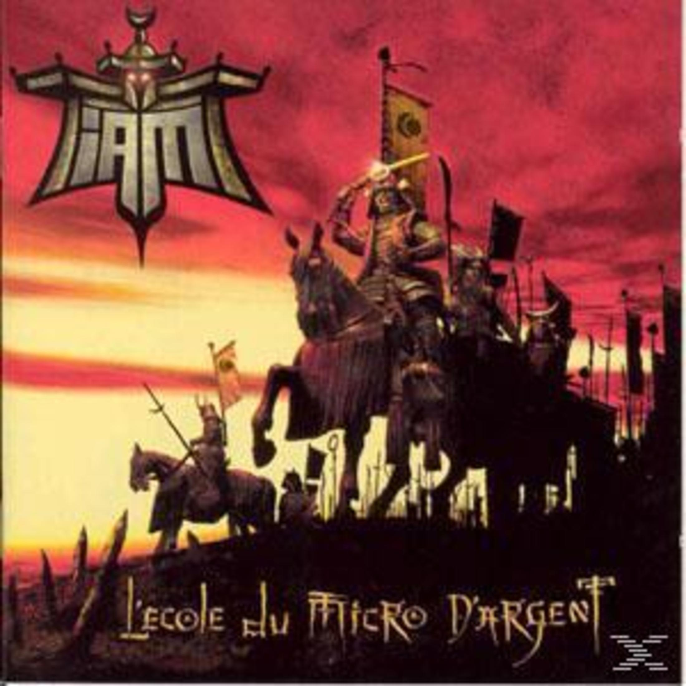 Samurai-Krieger reiten vor einem roten Abendhimmel; das IAM-Logo ist oben links zu sehen.