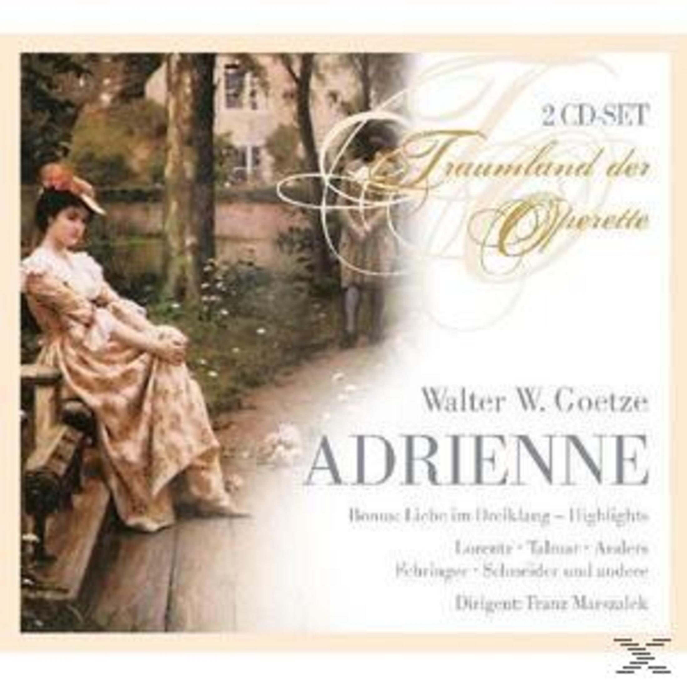 CD-Cover mit historischer Szene und Text für Adrienne von Walter W. Goetze.