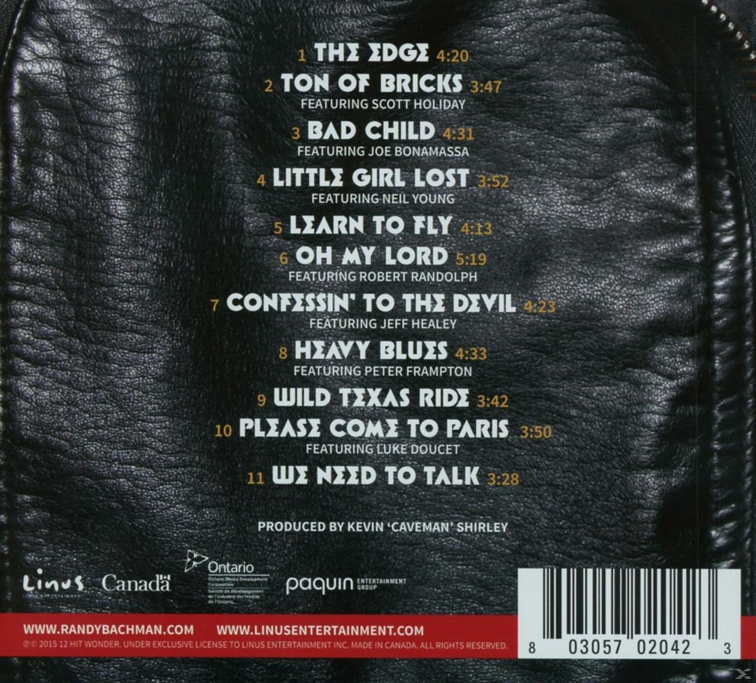 Rückseite einer Lederjacke mit Tracklist, Logos und Barcode.