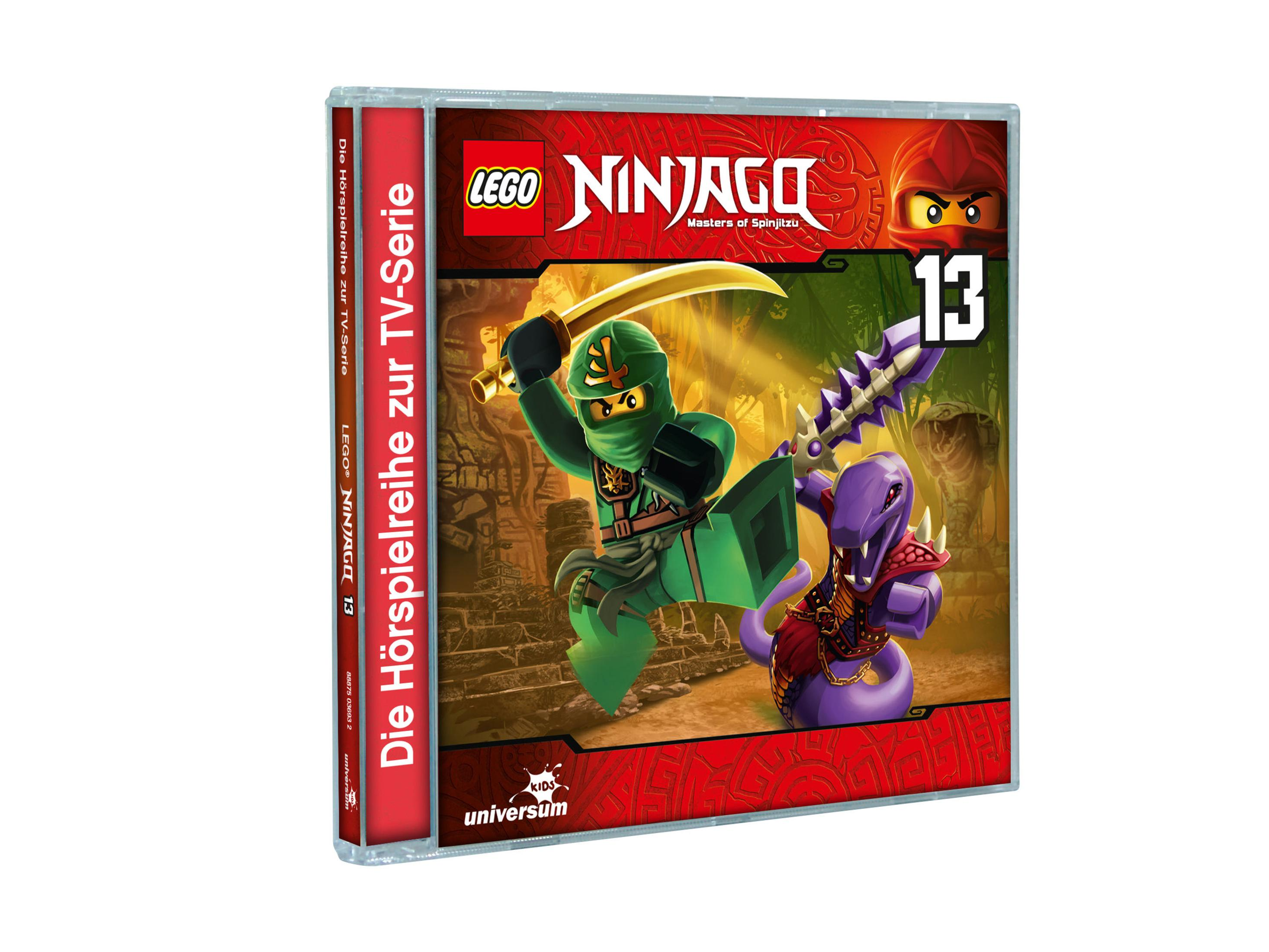 Lego Ninjago Hörspiel-CD 13 mit grünem Ninja und lila Schlangenwesen.