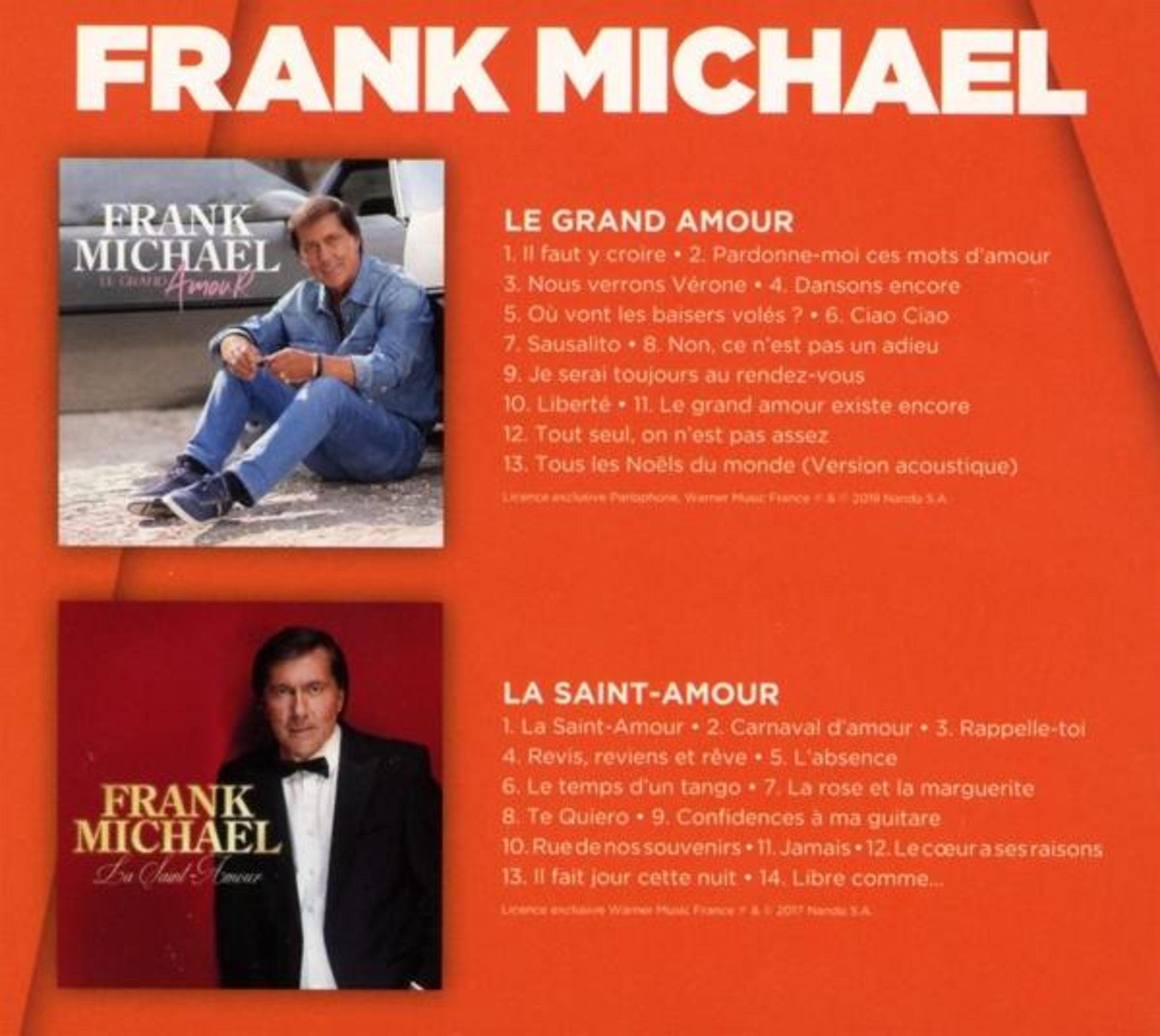 Albumcover von Frank Michael mit Tracklists für Le Grand Amour und La Saint-Amour.