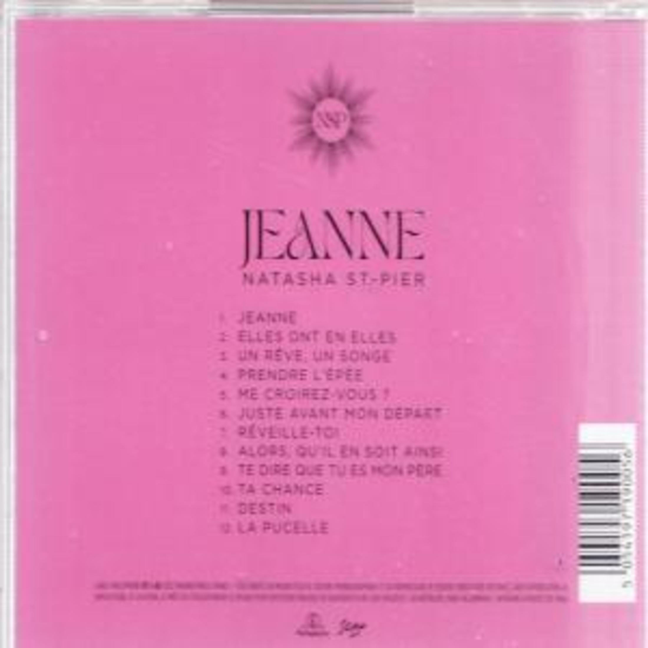 Rosa CD-Rückseite mit dem Titel Jeanne, Trackliste und Strichcode.