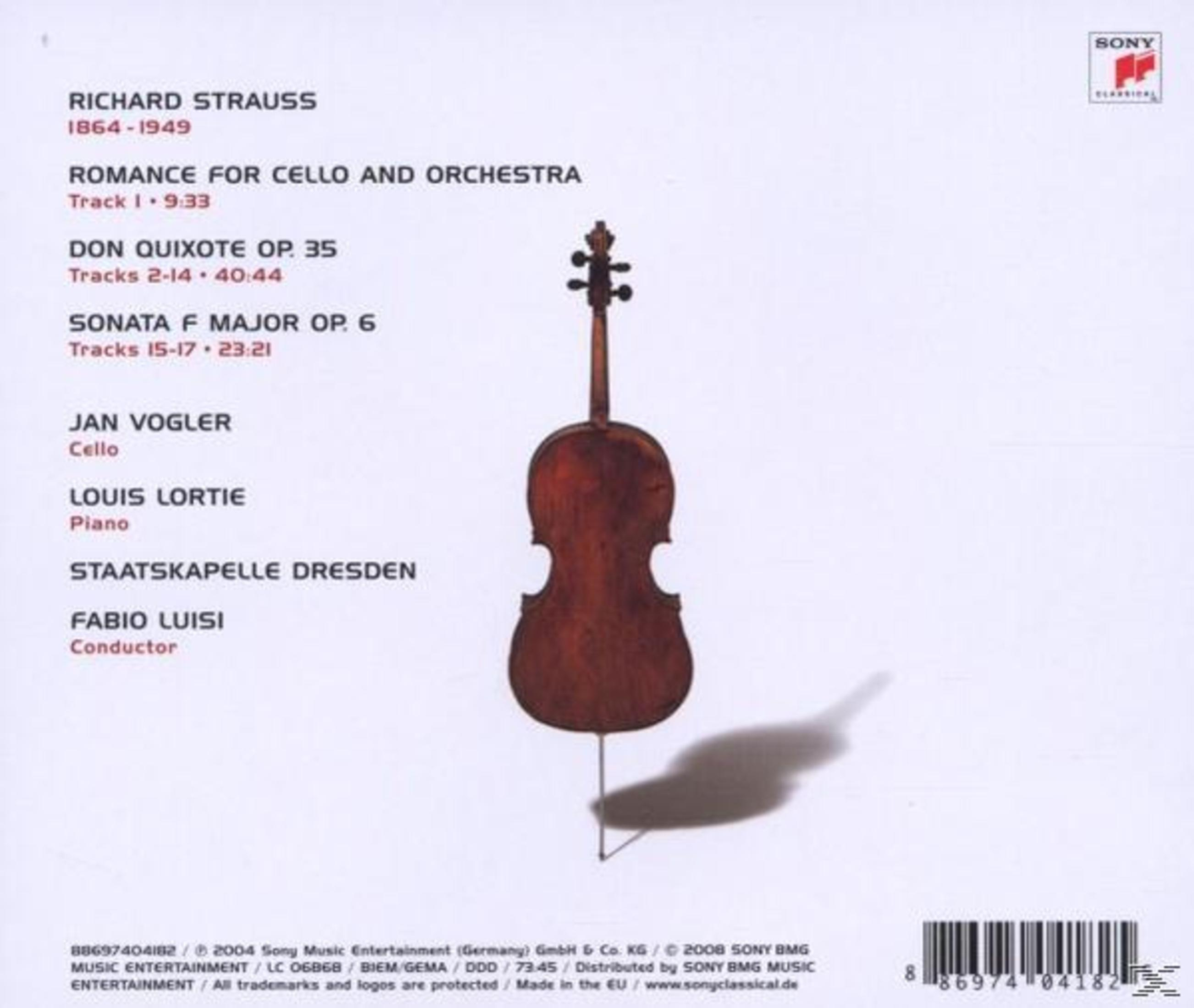 Rückseite einer Richard Strauss CD mit Cello, Trackliste und Sony Classical Logo.