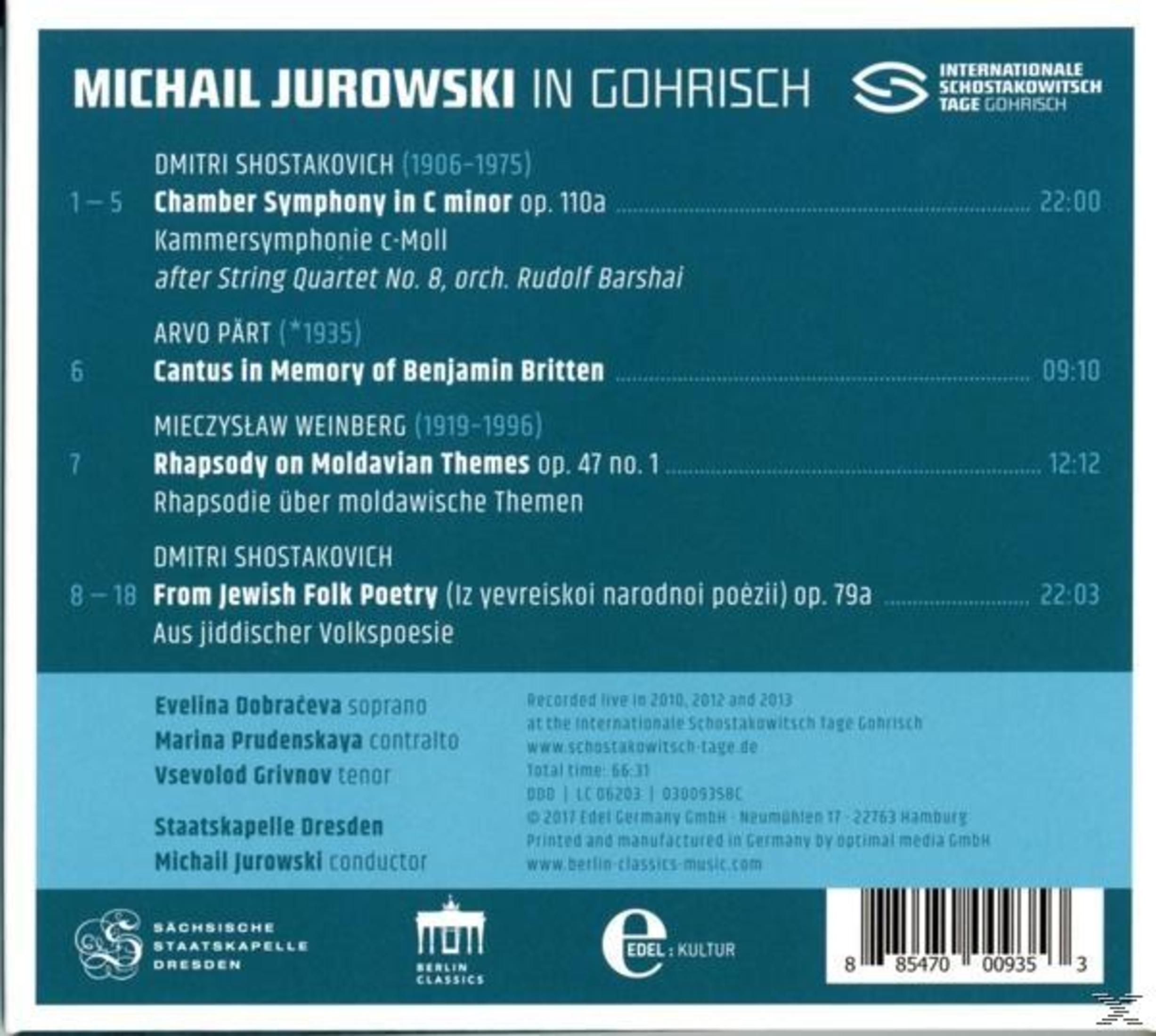 Rückseite einer Musik-CD mit Tracklist, Dirigent Michail Jurowski und Sächsische Staatskapelle Dresden.