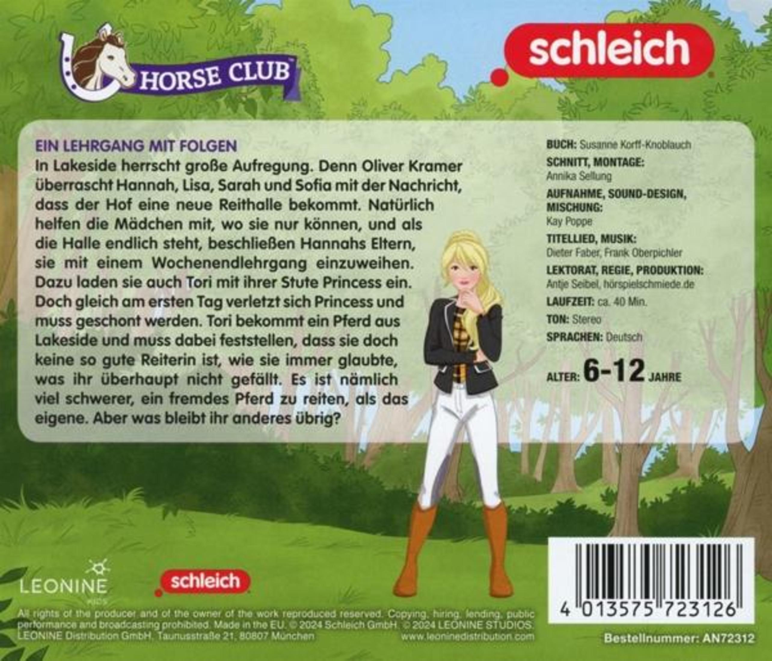 Schleich Horse Club CD-Hülle mit Hörspieltext, Charakter und Strichcode.
