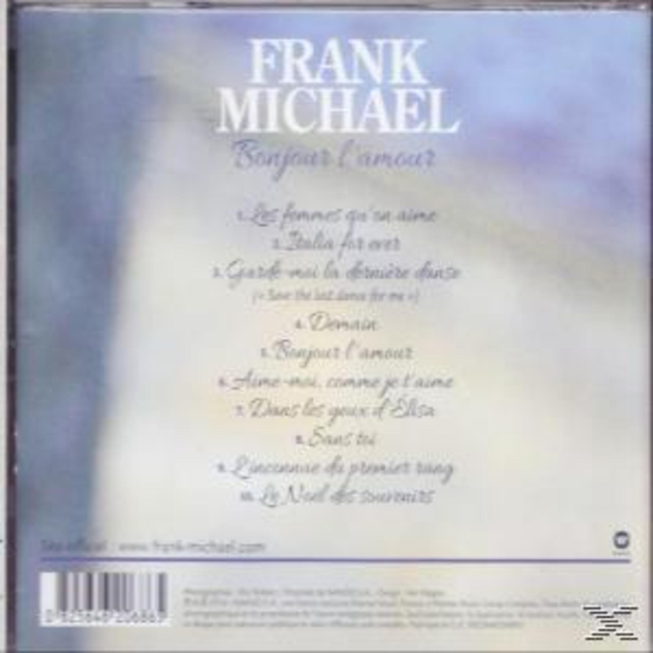 Rückseite einer Musik-CD von Frank Michael mit Tracklist auf blauem Hintergrund.