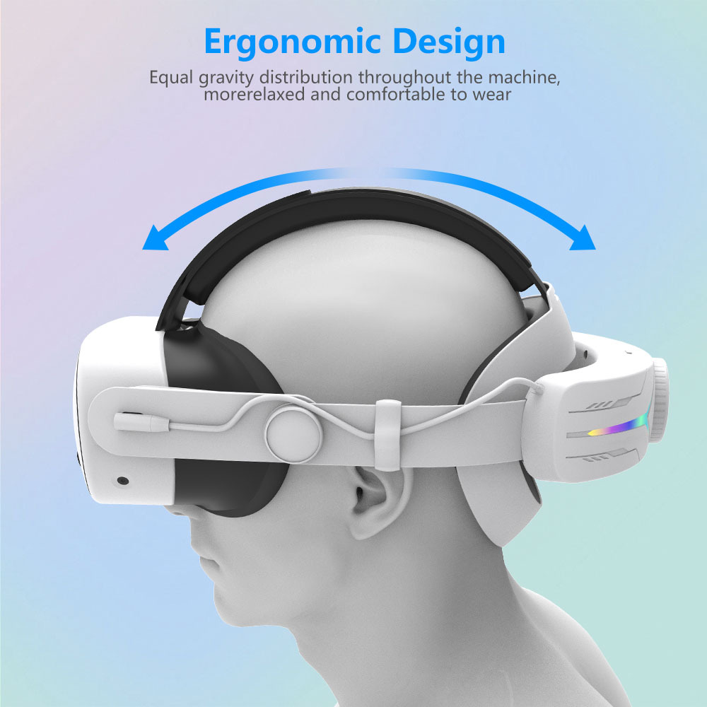 Seitenansicht eines VR-Headsets auf einem Manikin-Kopf mit ergonomischem Design und Gewichtsverteilung.