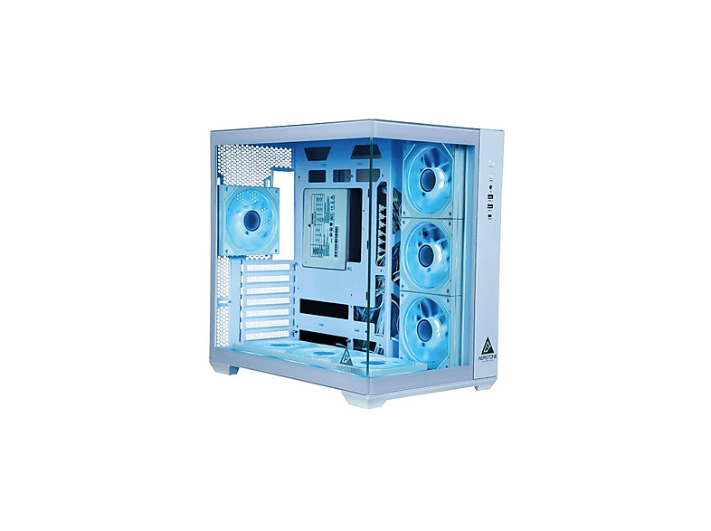 AERSTONE Trion 850 Watt 80+ Bronz 7 Fanlı RGB Akvaryum Oyuncu Kasası(BEYAZ) Oyuncu Kasası