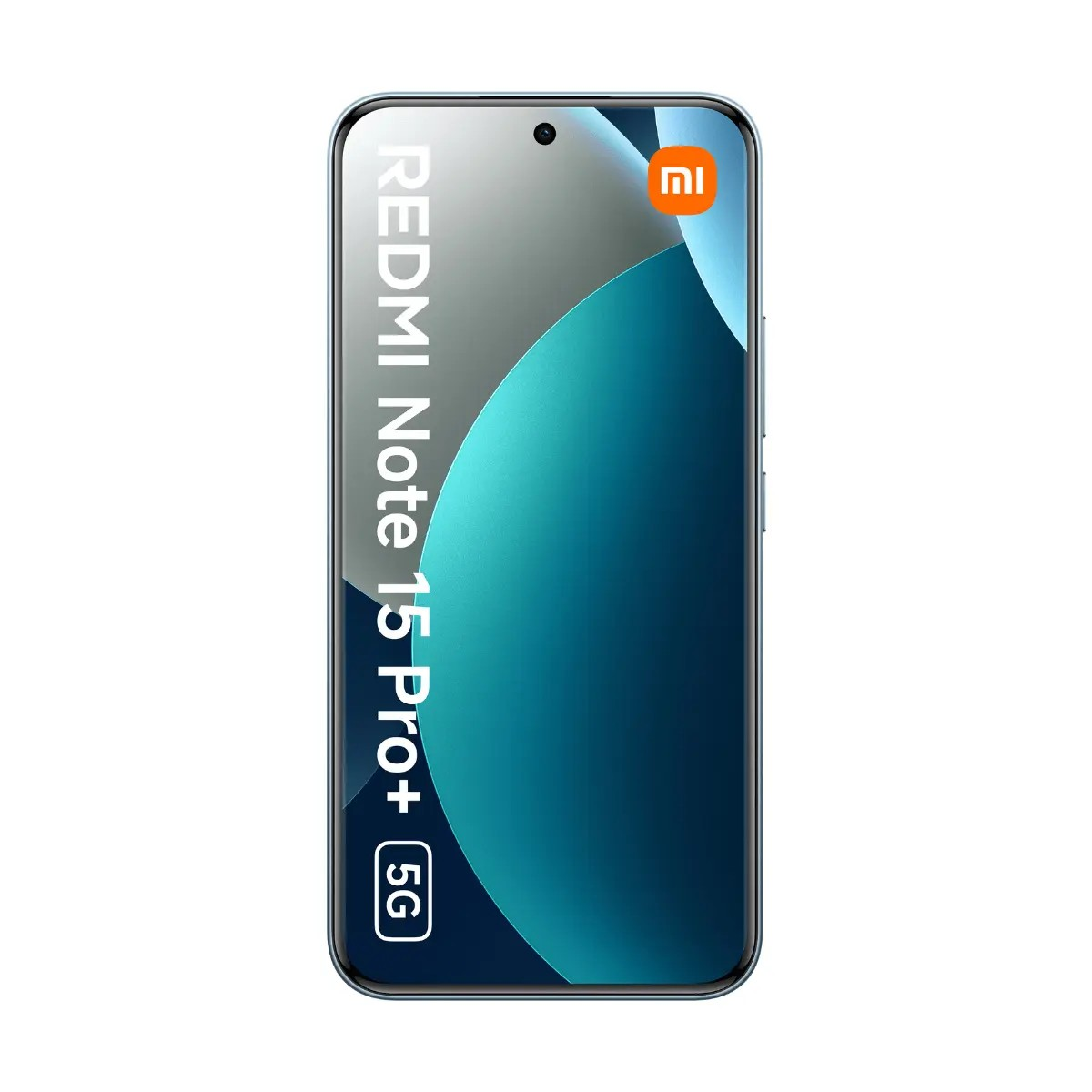 Vista frontale dello smartphone Xiaomi Redmi Note 15 Pro+ 5G con lo schermo acceso.