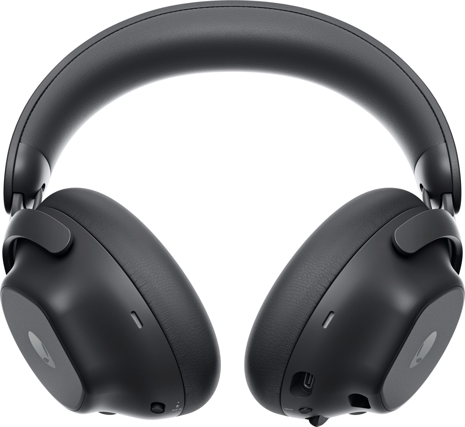 Auriculares supraaurales negros con diadema acolchada gruesa y copas redondas sobre fondo blanco.