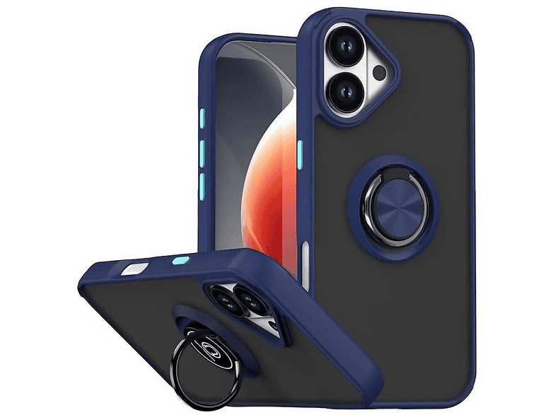 EVIMDEYOKYOK iPhone 17 Uyumlu Montreal Yüzüklü Silikon Kapak Telefon Kılıfı Lacivert