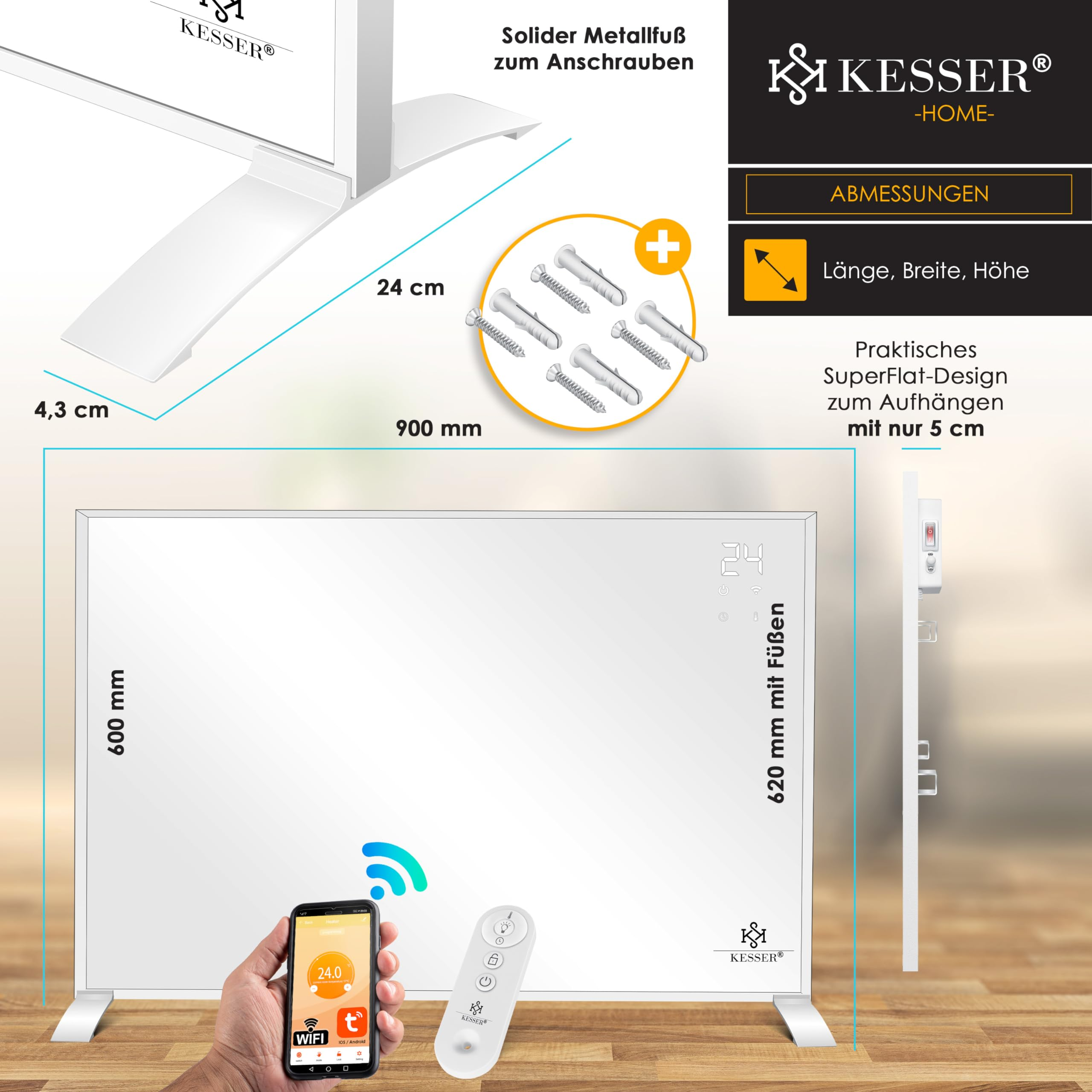 KESSER 540W Riscaldatore a infrarossi (540 W)