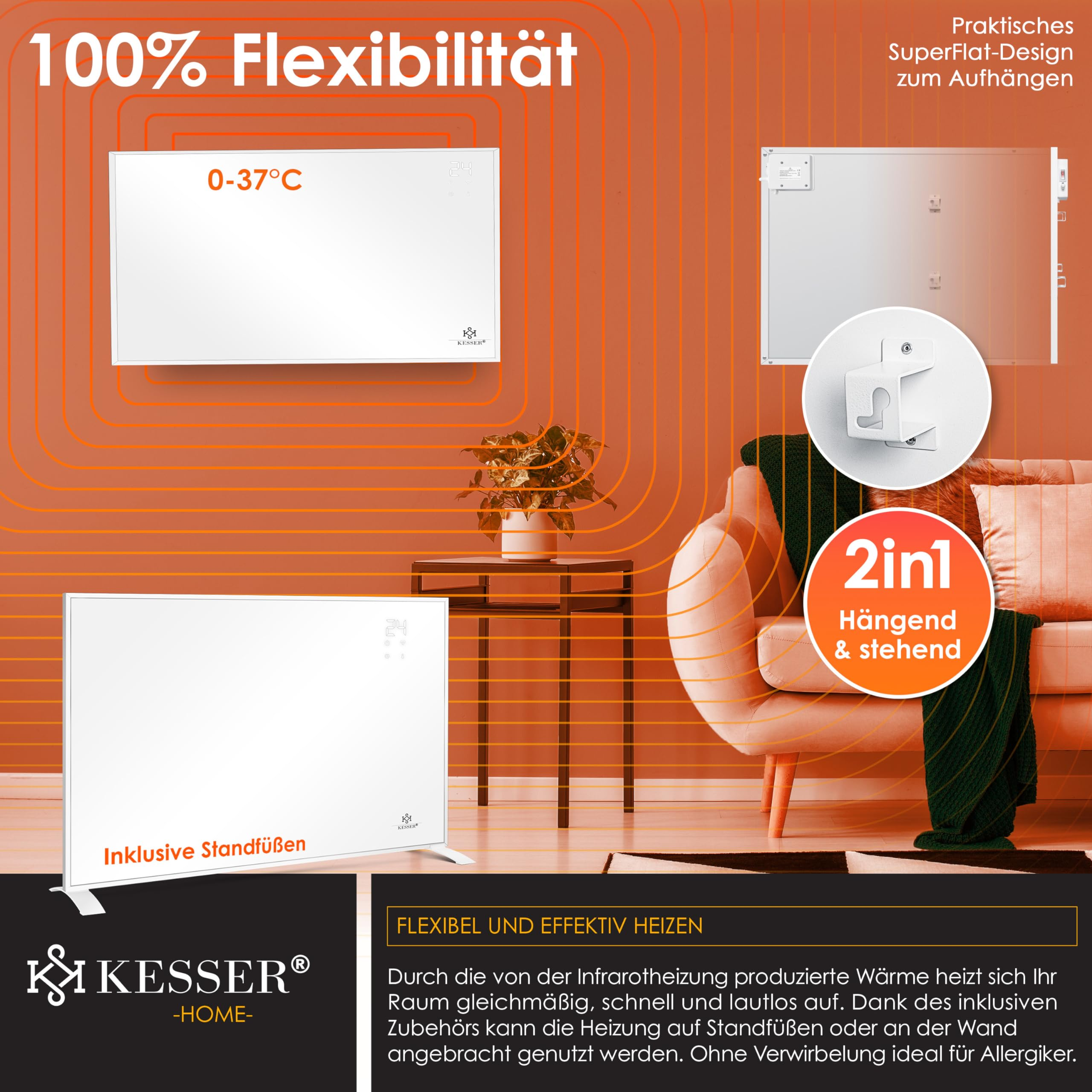 KESSER 540W Riscaldatore a infrarossi (540 W)