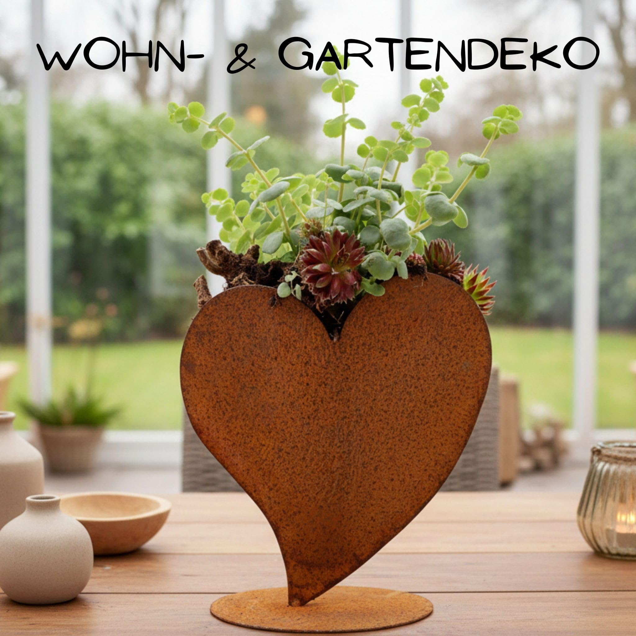 ROSTI Cœur décoratif en acier Corten aspect noble 32 cm Décoration de jardin