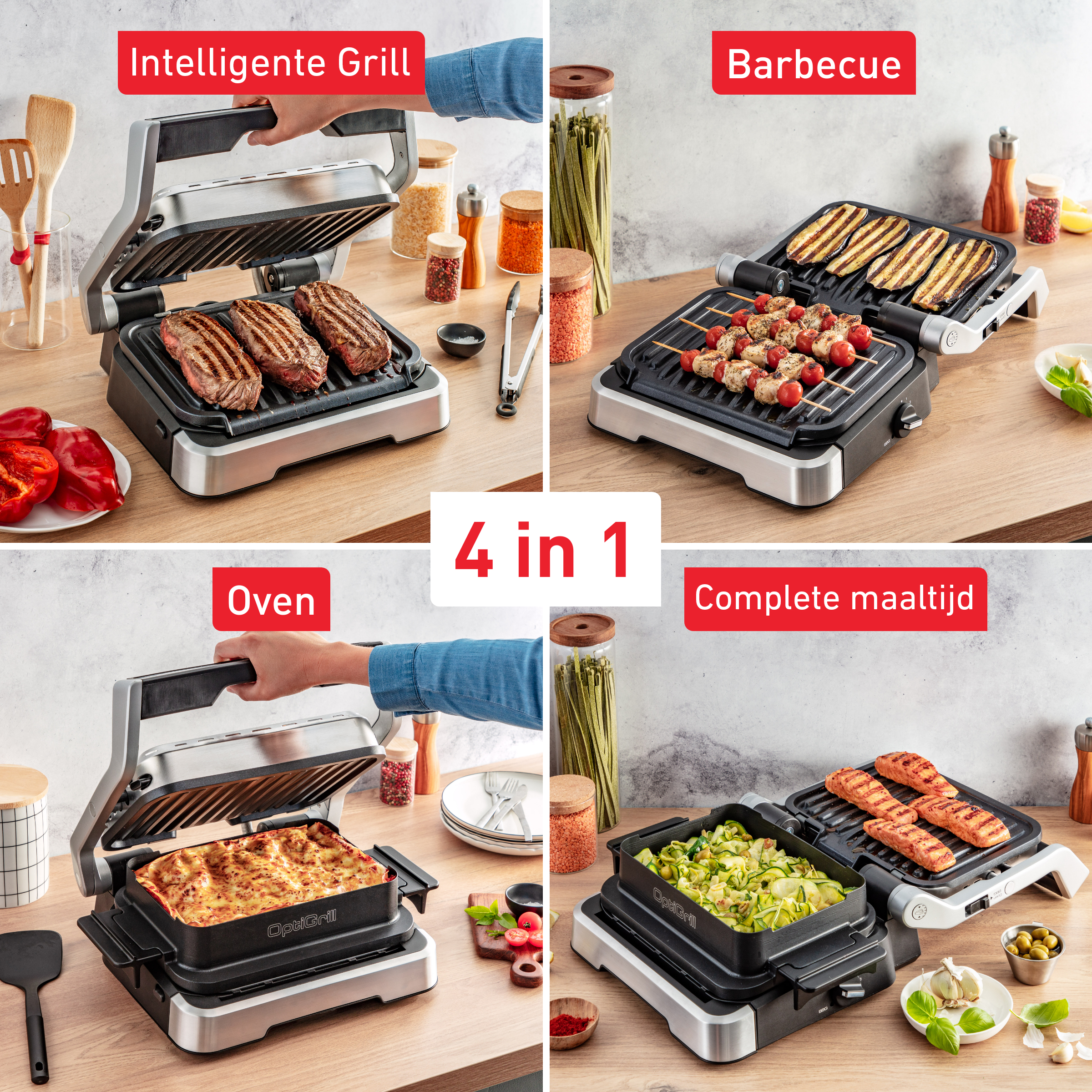 TEFAL OptiGrill 4in1 GC776D Griglie a contatto