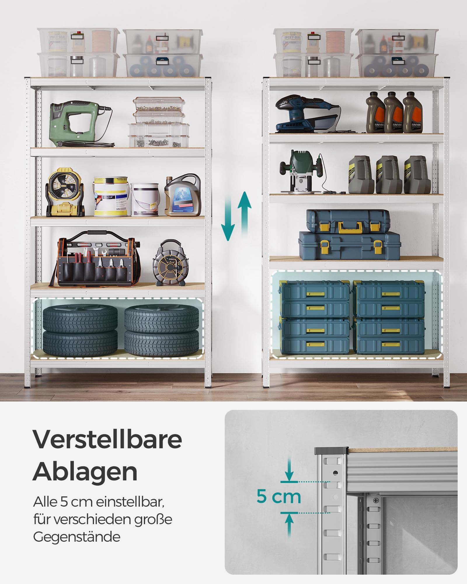SONGMICS GLR060E01 Schwerlastregal, Silber