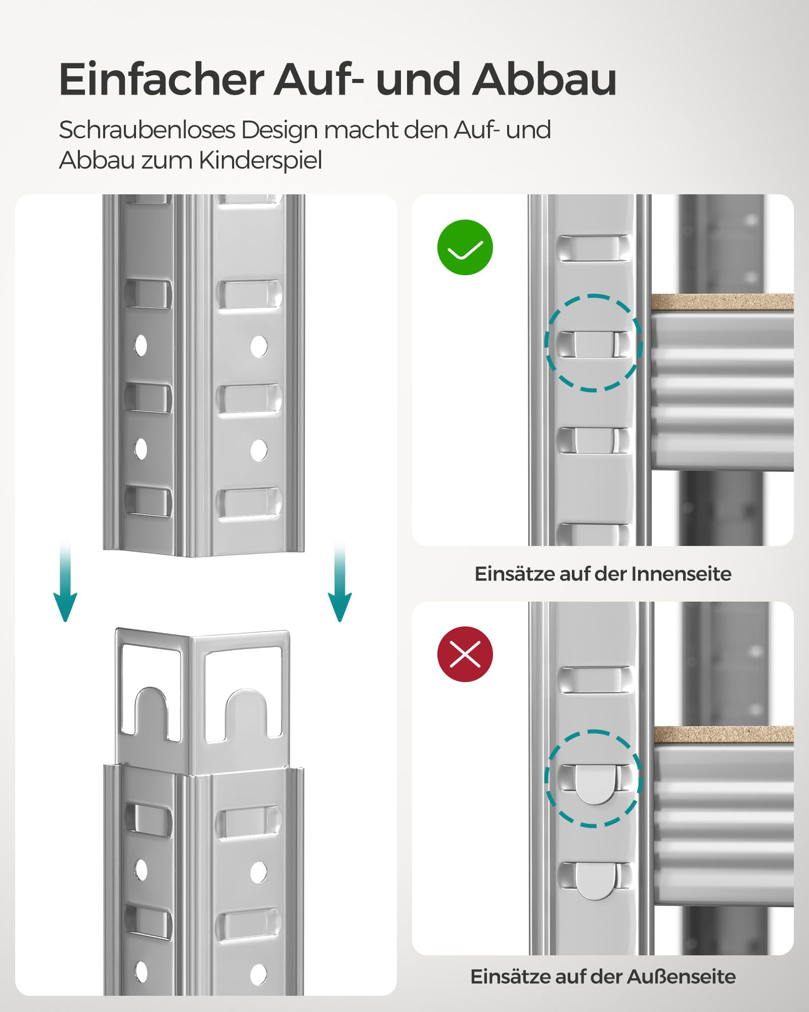 SONGMICS GLR060E01 Schwerlastregal, Silber