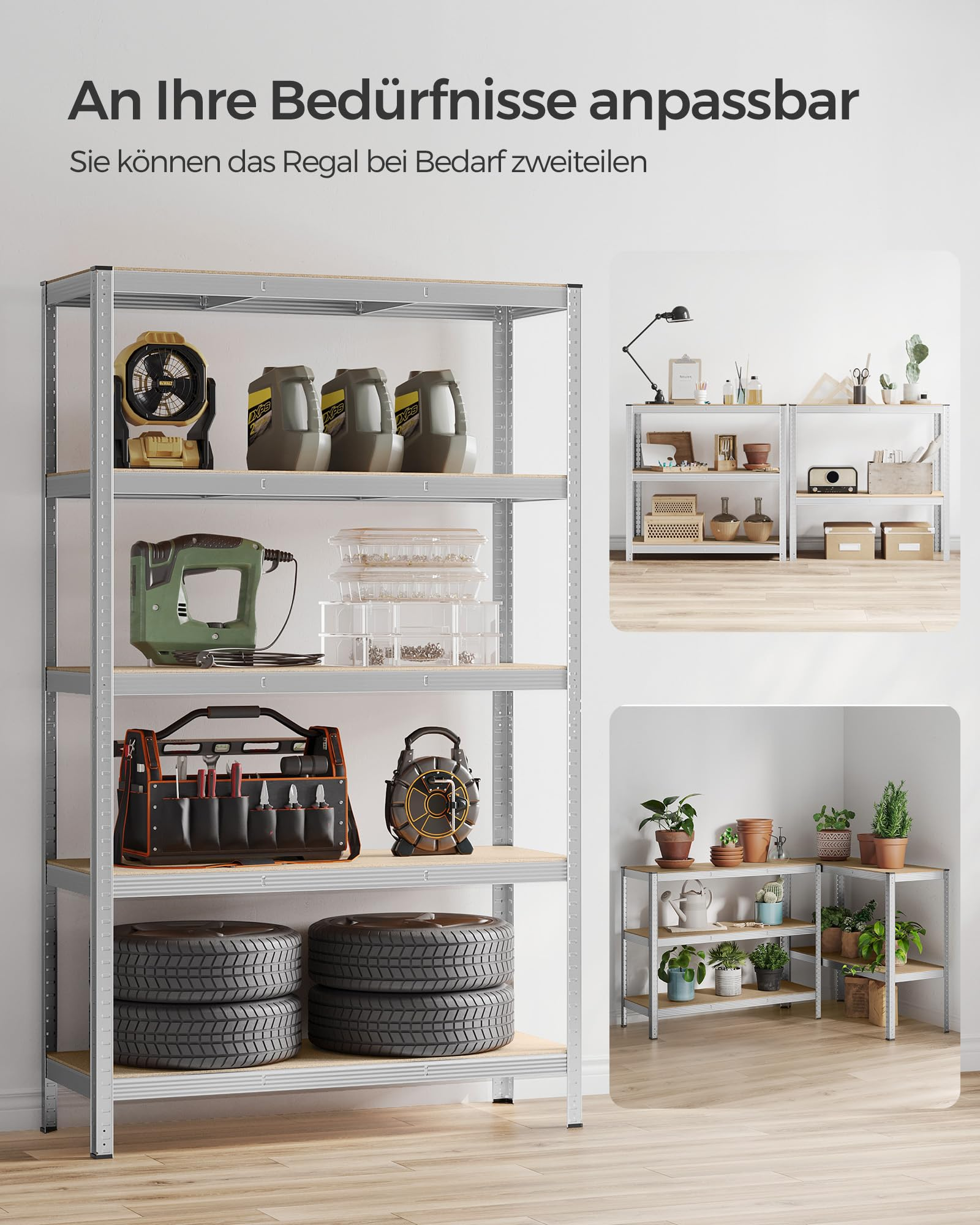 SONGMICS GLR060E01 Schwerlastregal, Silber