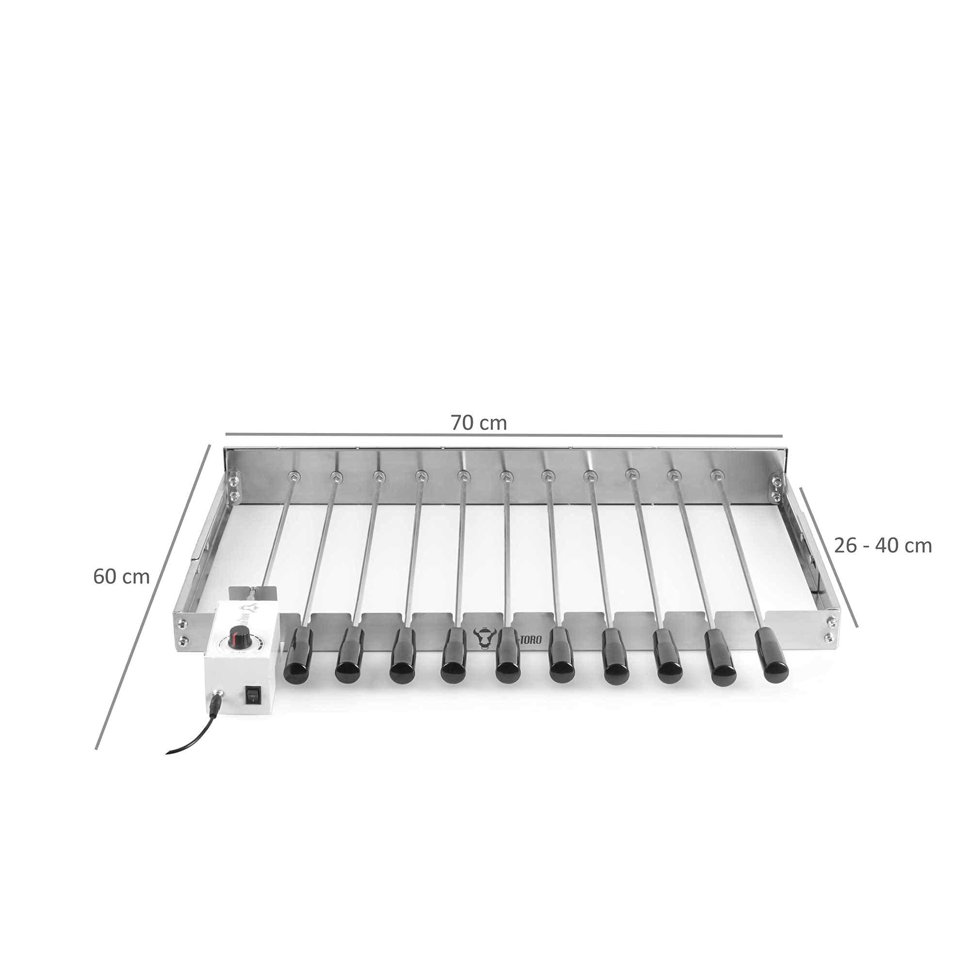 BBQ-TORO Elektrischer Spiessdreher Grillzubehör, Silber