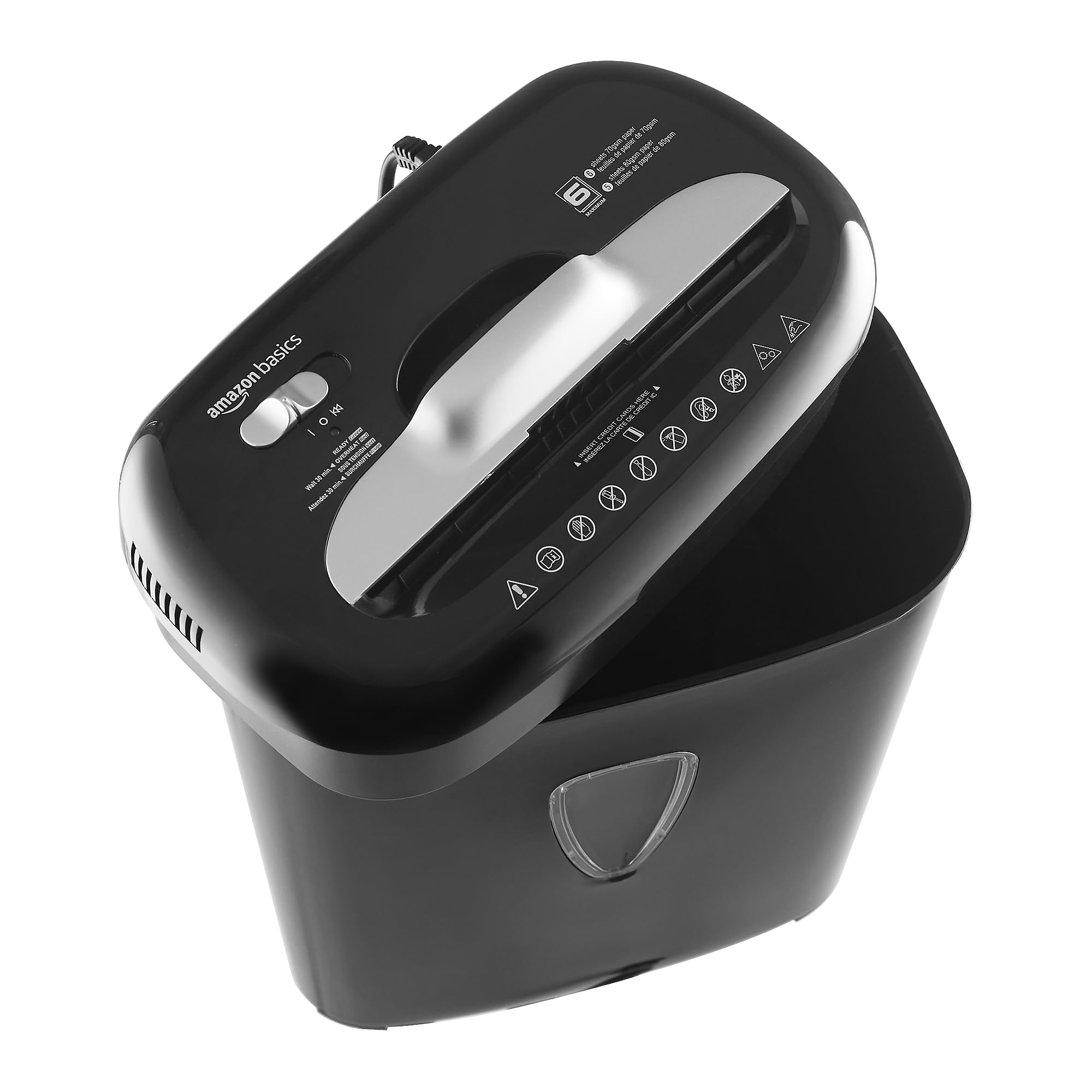 AMAZON BASICS AU610MA Aktenvernichter, Schwarz