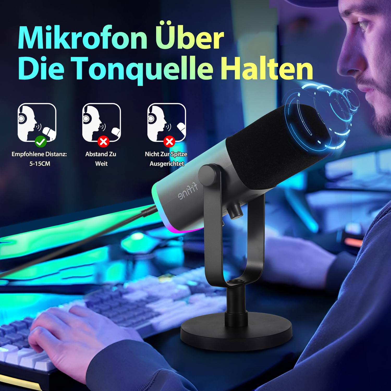 FIFINE MI6 Microphone, Noir