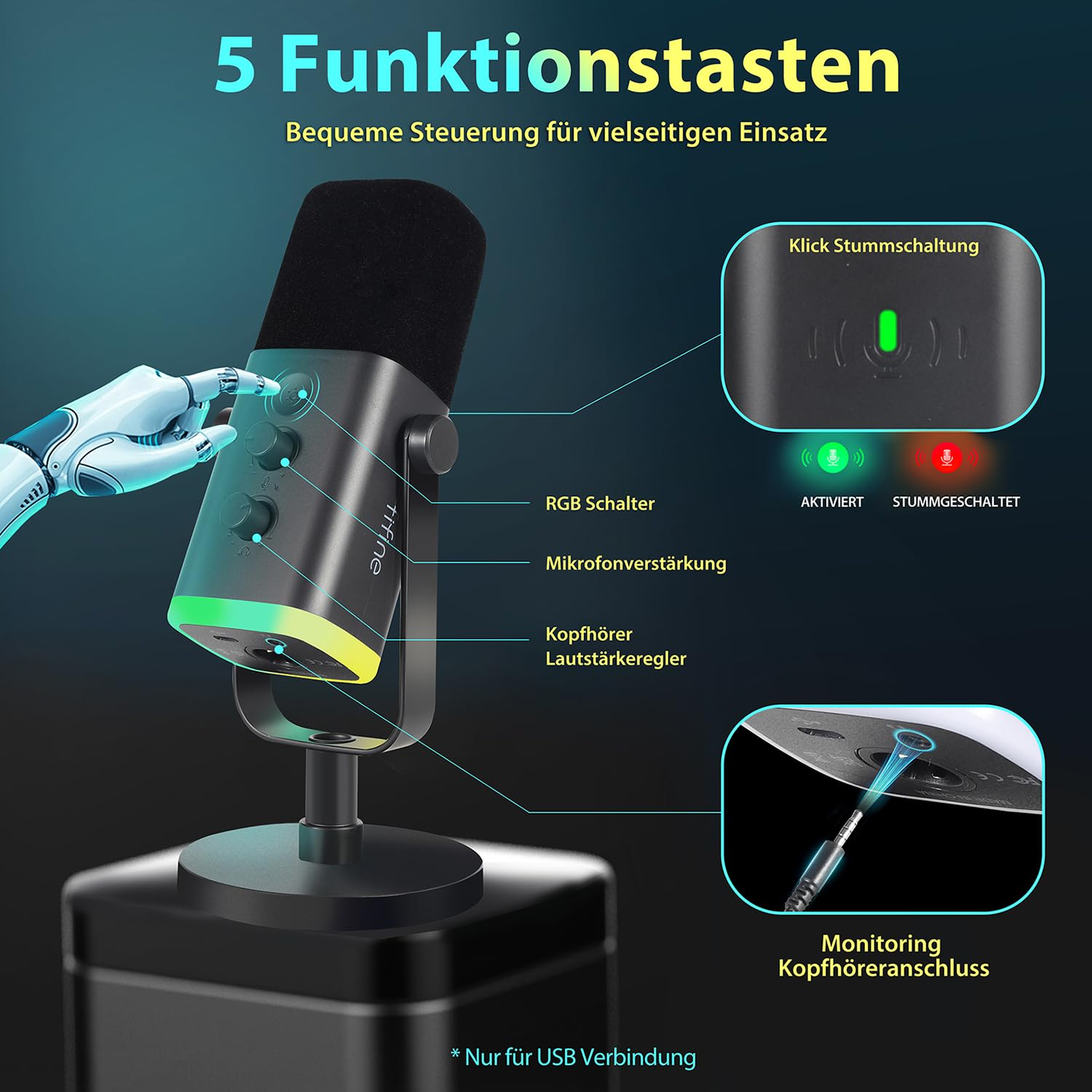 FIFINE MI6 Microphone, Noir