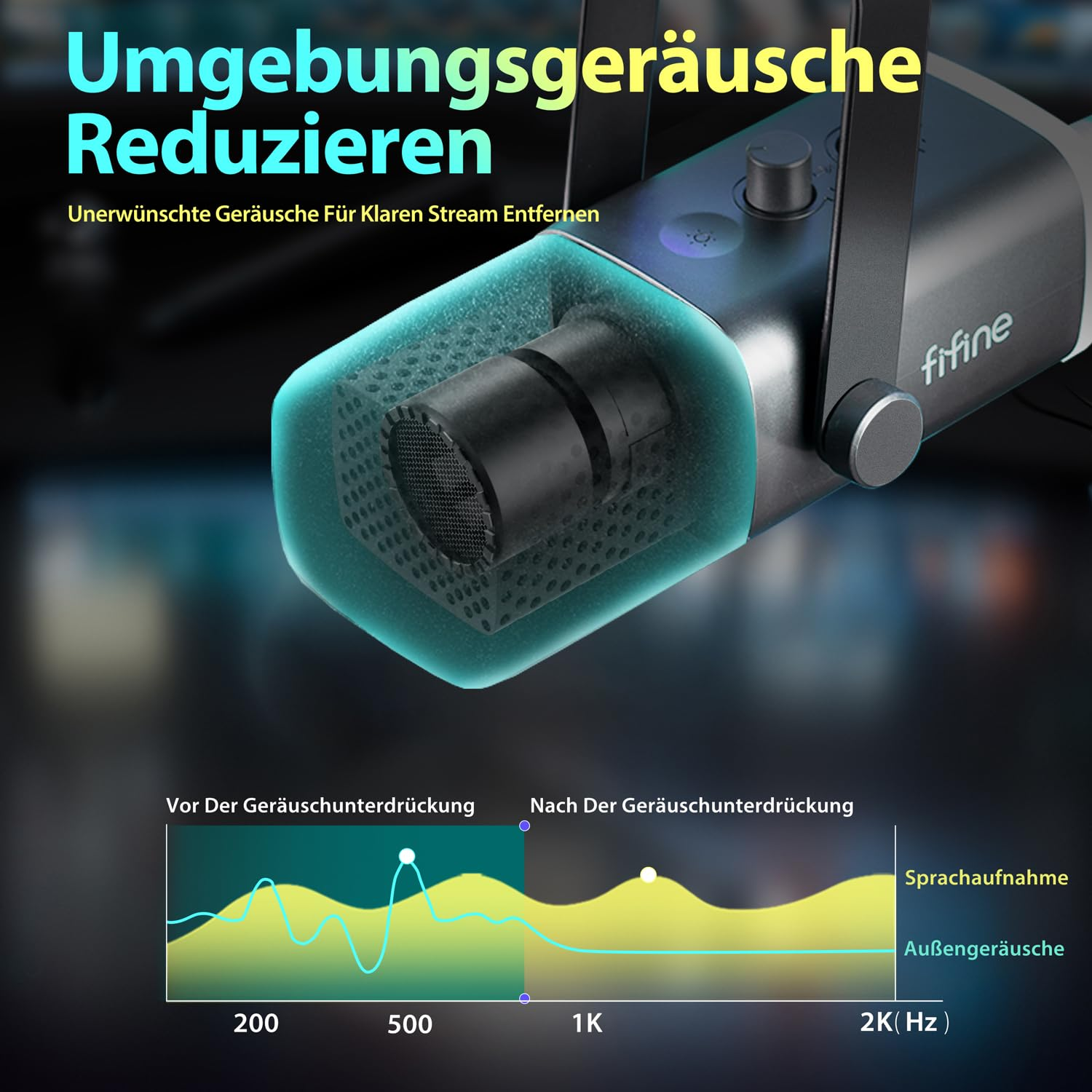 FIFINE MI6 Microphone, Noir