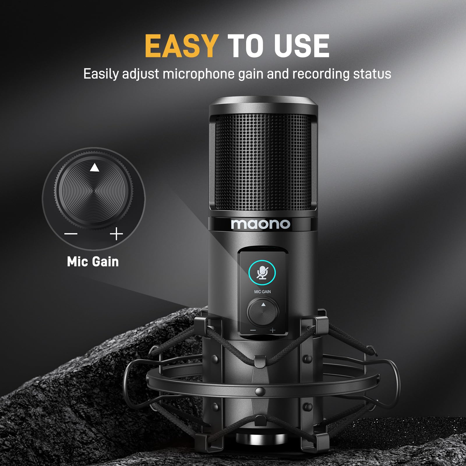 MAONO AU-PM421 Microphone, Noir