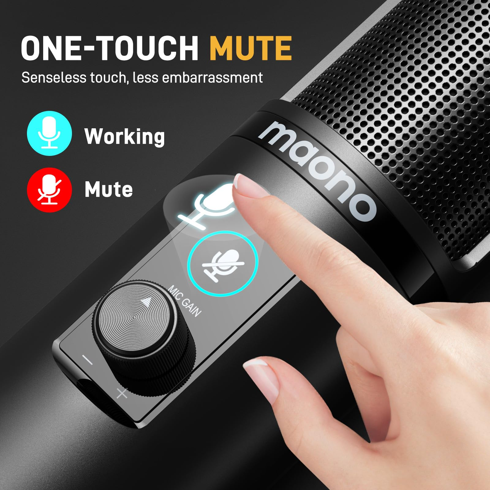 MAONO AU-PM421 Microphone, Noir
