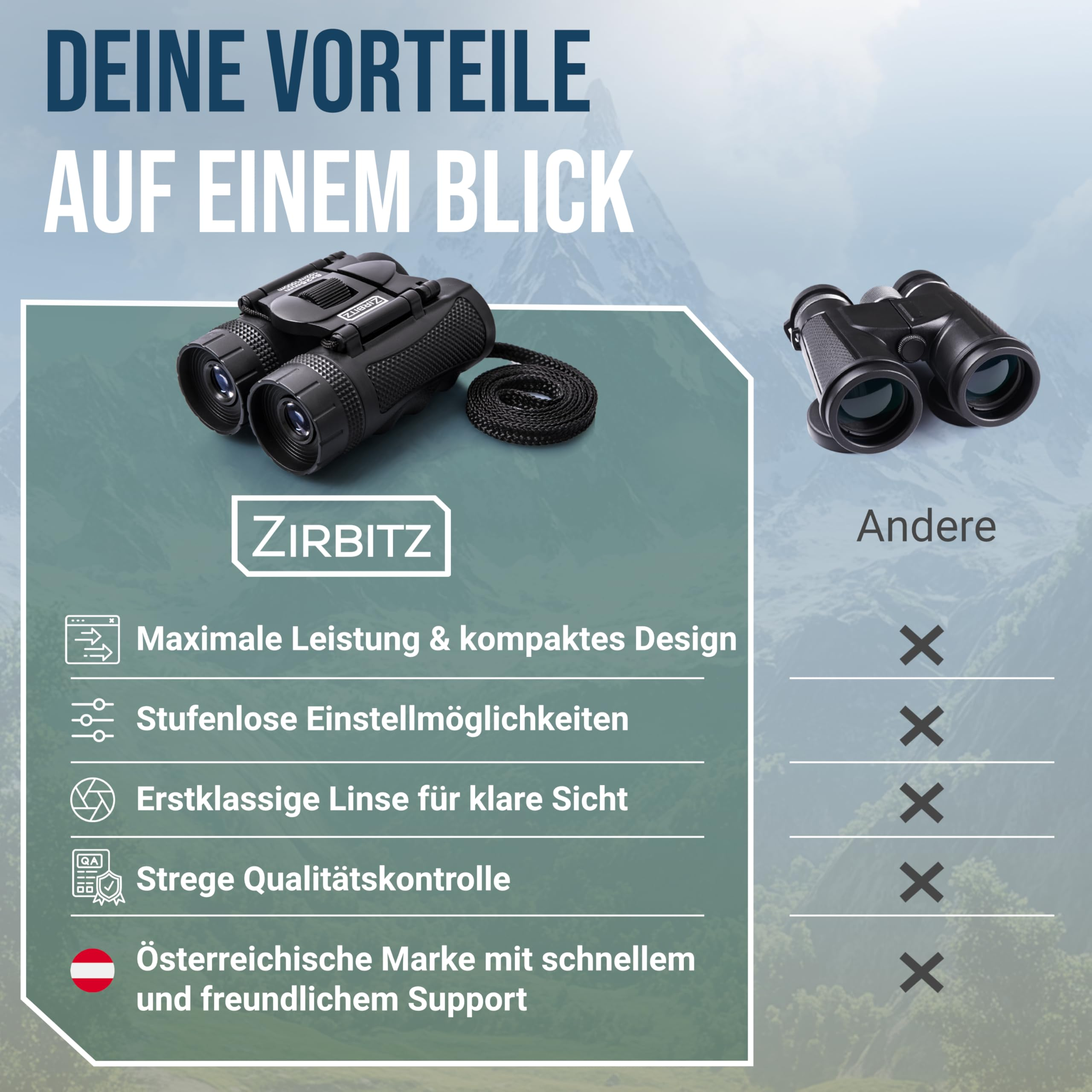 BITZ HD-825 8x, 25 mm, Jumelle