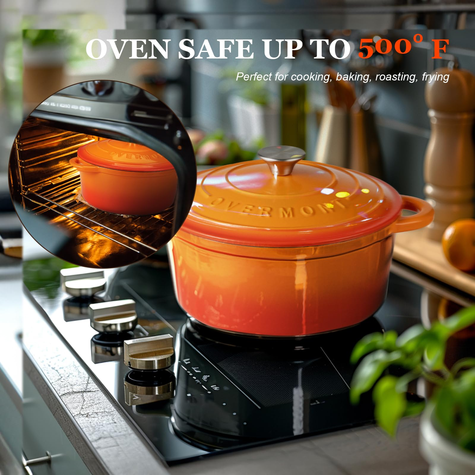 OVERMONT ghisa smaltata 28cm Casseruola 
