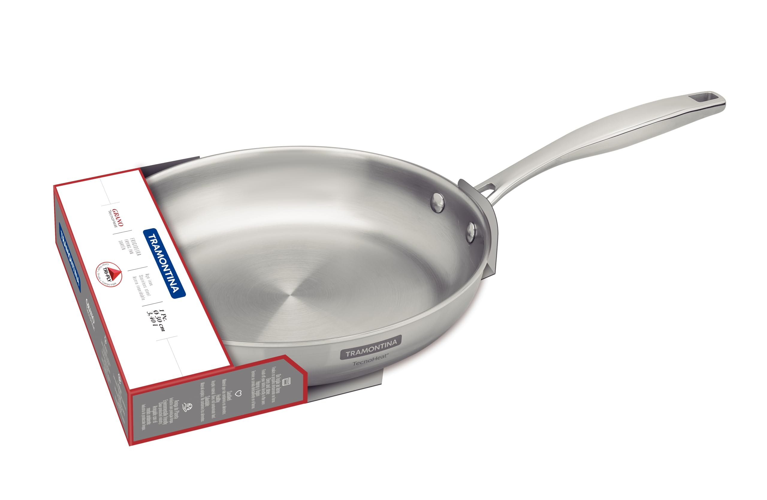 TRAMONTINA Grano 62155/300 Poêle à frire (Acier inoxydable, revêtement: Aucun)